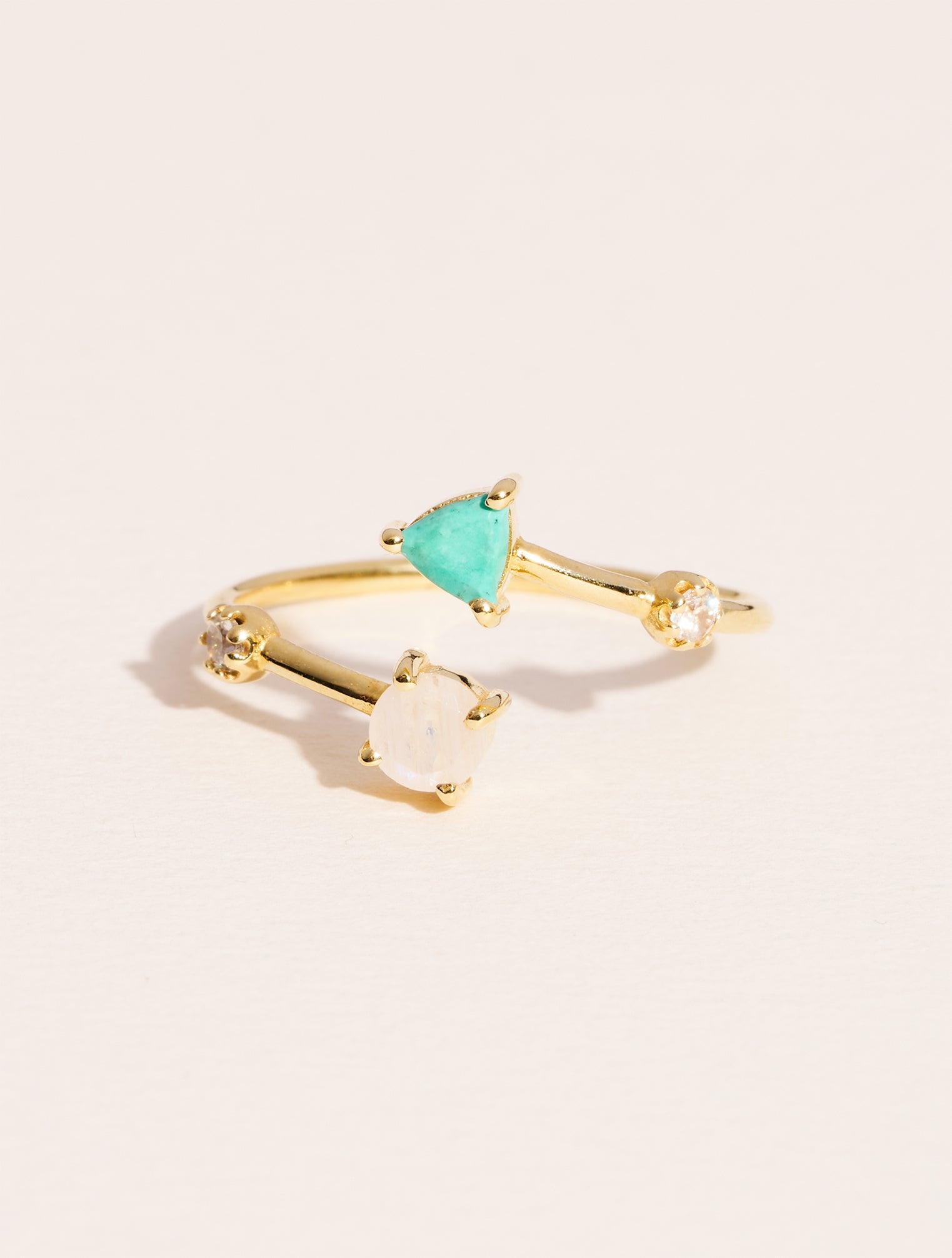 Bague Galia Turquoise et Pierre de Lune Be Maad Bague fine