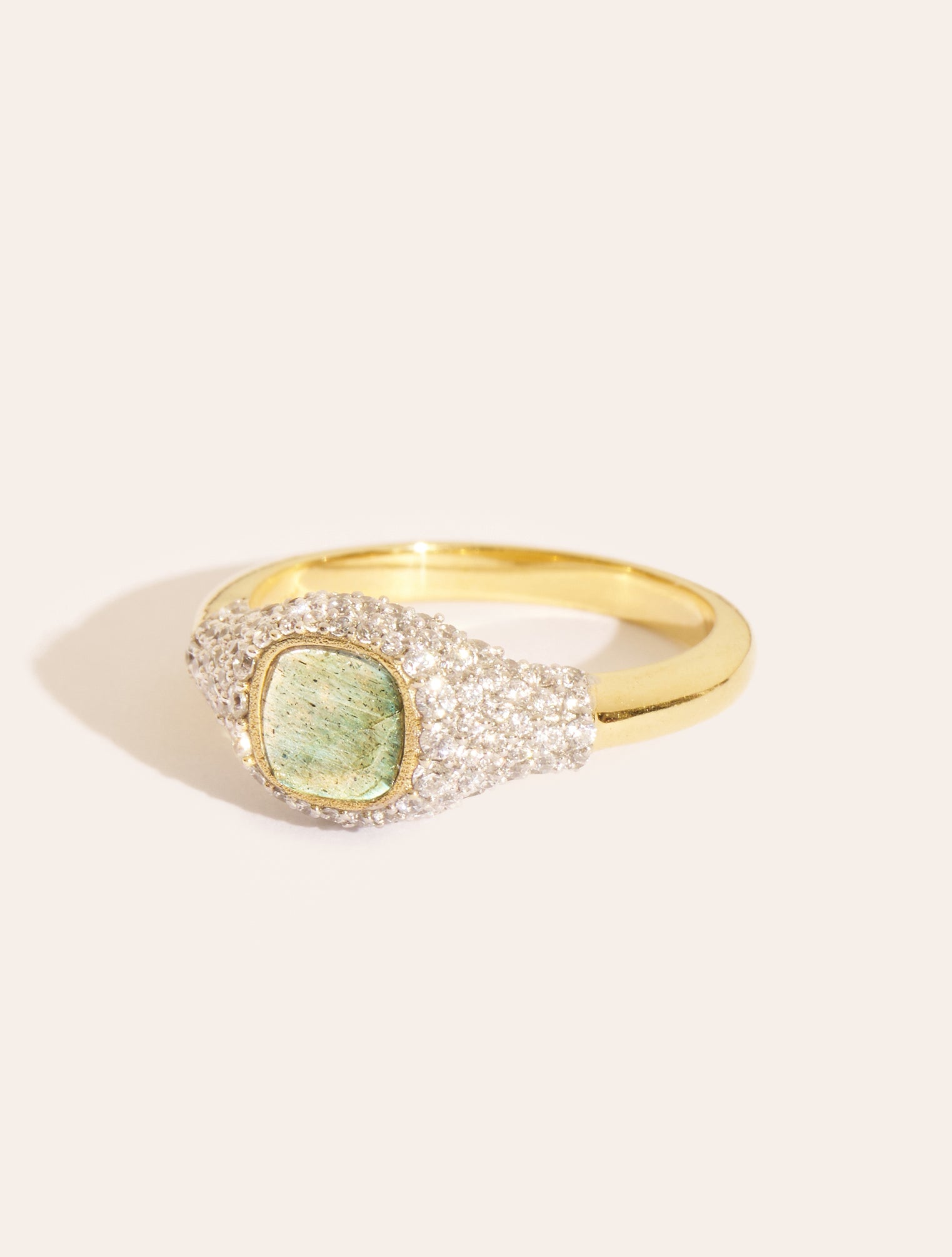 Bague Ethnique NEO Taille 55 En Laiton Doré Or Jaune 18K Avec Scarabée Et Labradorite - Neuf Avec étiquettes
