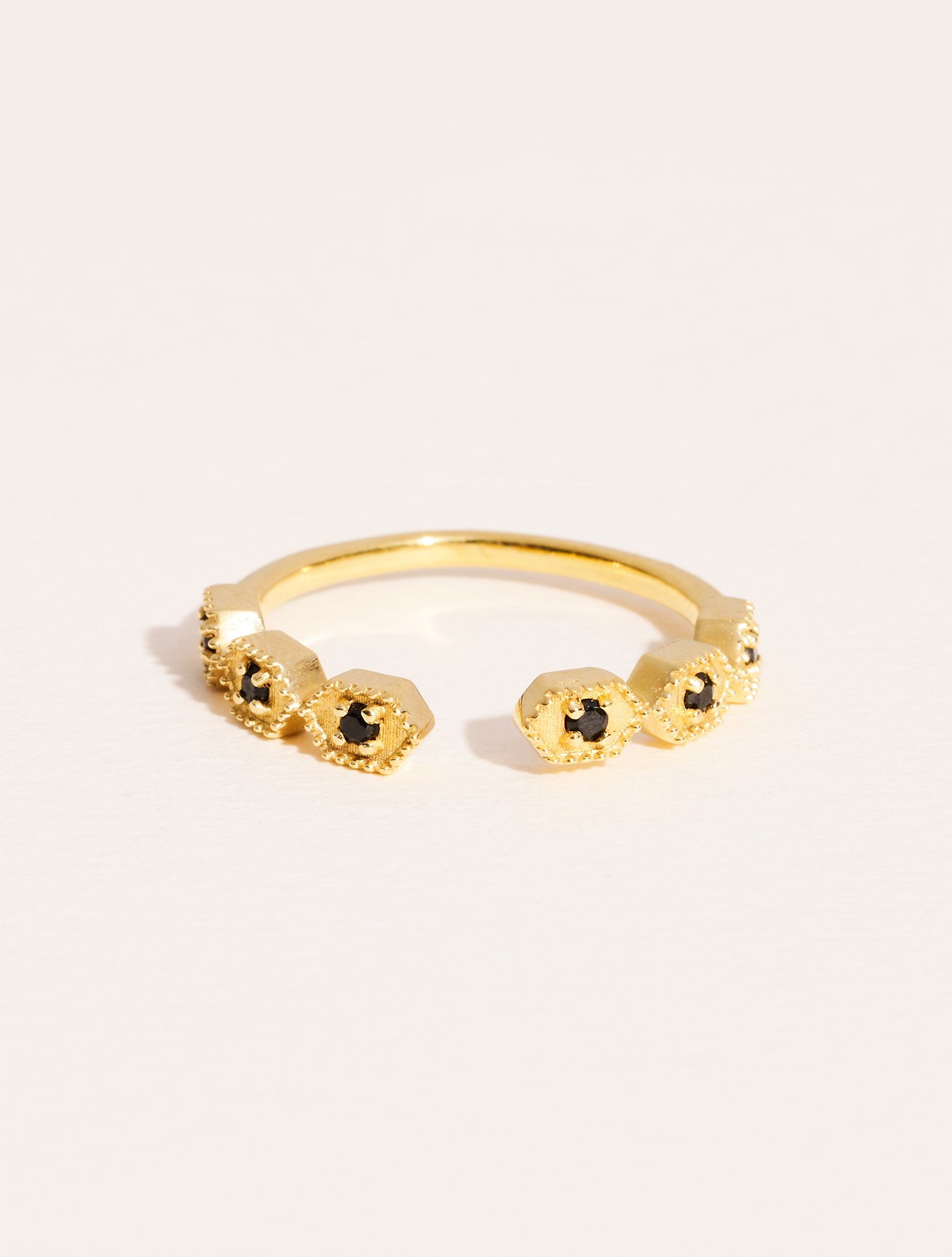 Tara Ring Black Zircons Be Maad Thin & delicate ring in