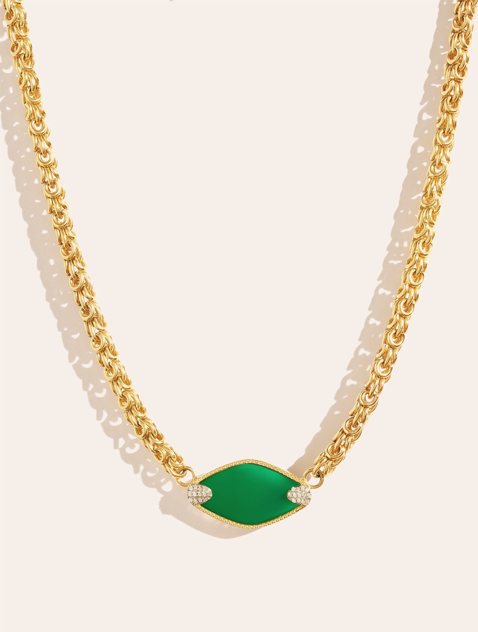 Collier En Argent 925 Et Onyx Vert – Modèle C-AR-24, Neuf Avec étiquettes, Un Bijou Raffiné !
