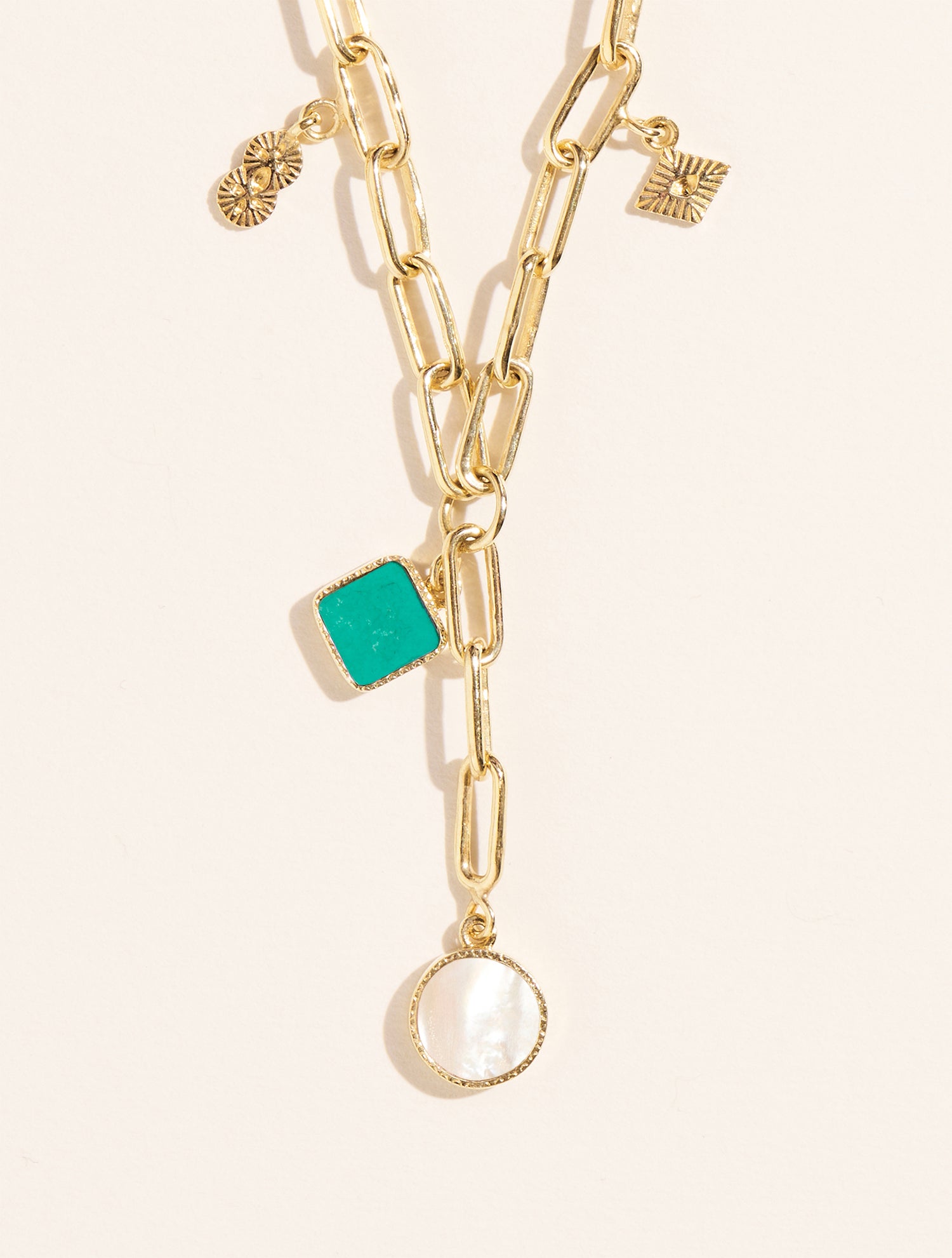 Sautoir Arya - Turquoise et Nacre