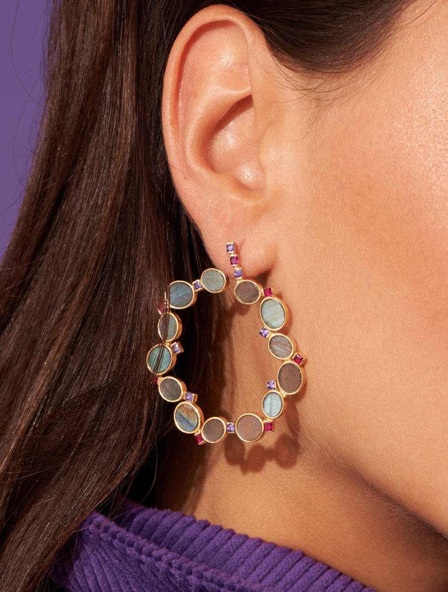 Boucles d'oreilles Héra - Labradorite