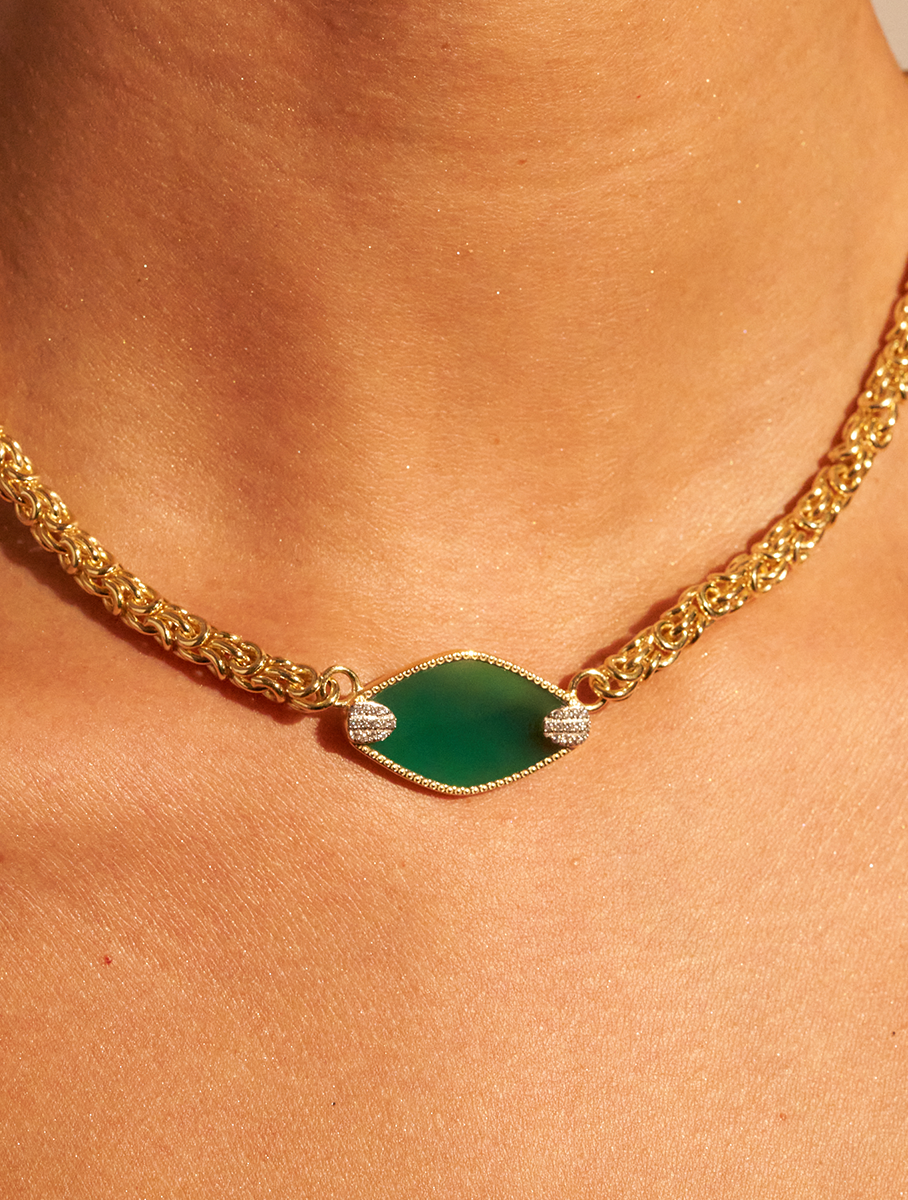 Mayan Necklace - Green Onyx