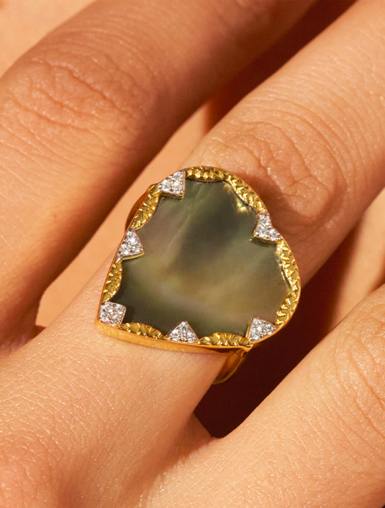 Bague Lima - Nacre Grise