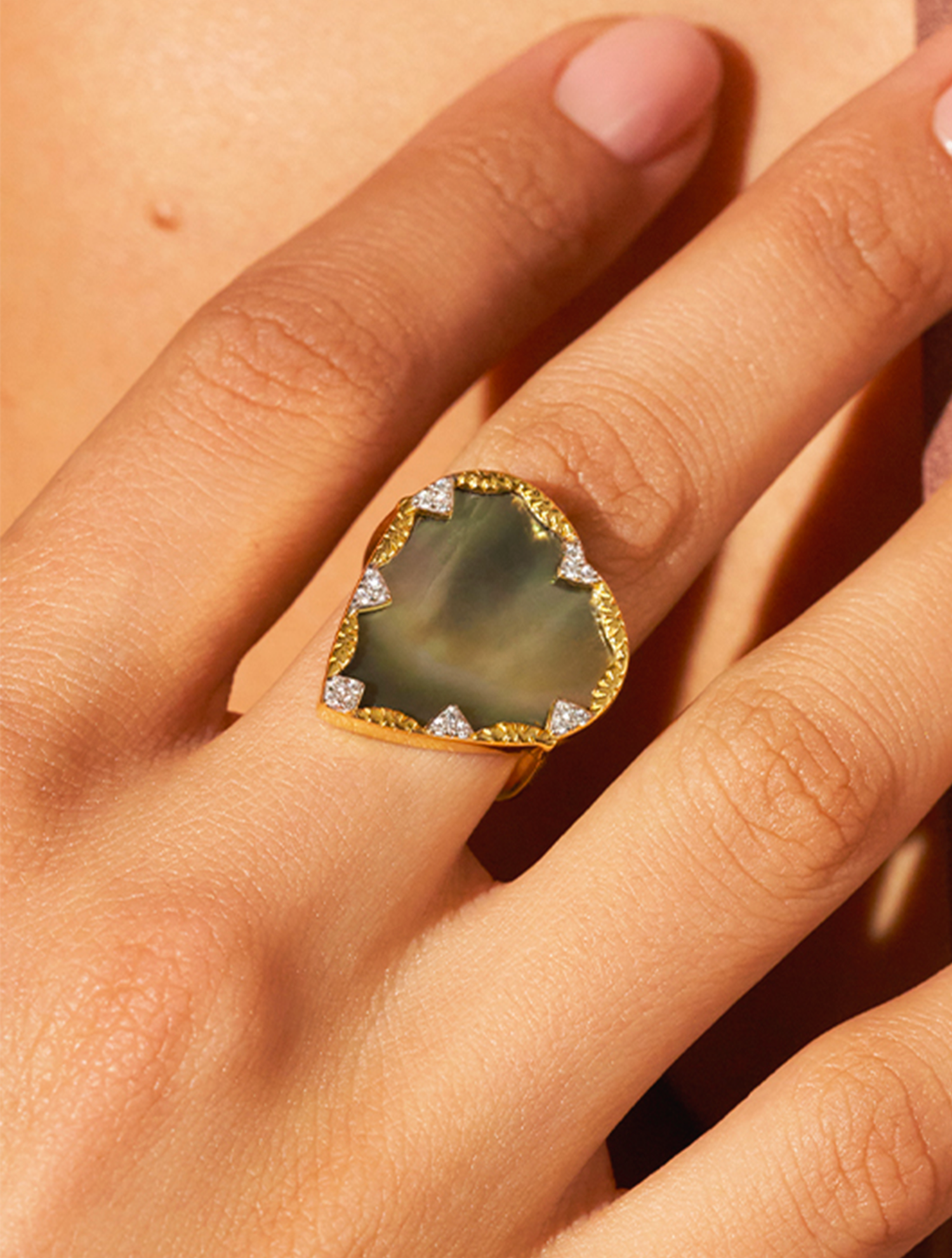 Bague Lima - Nacre Grise