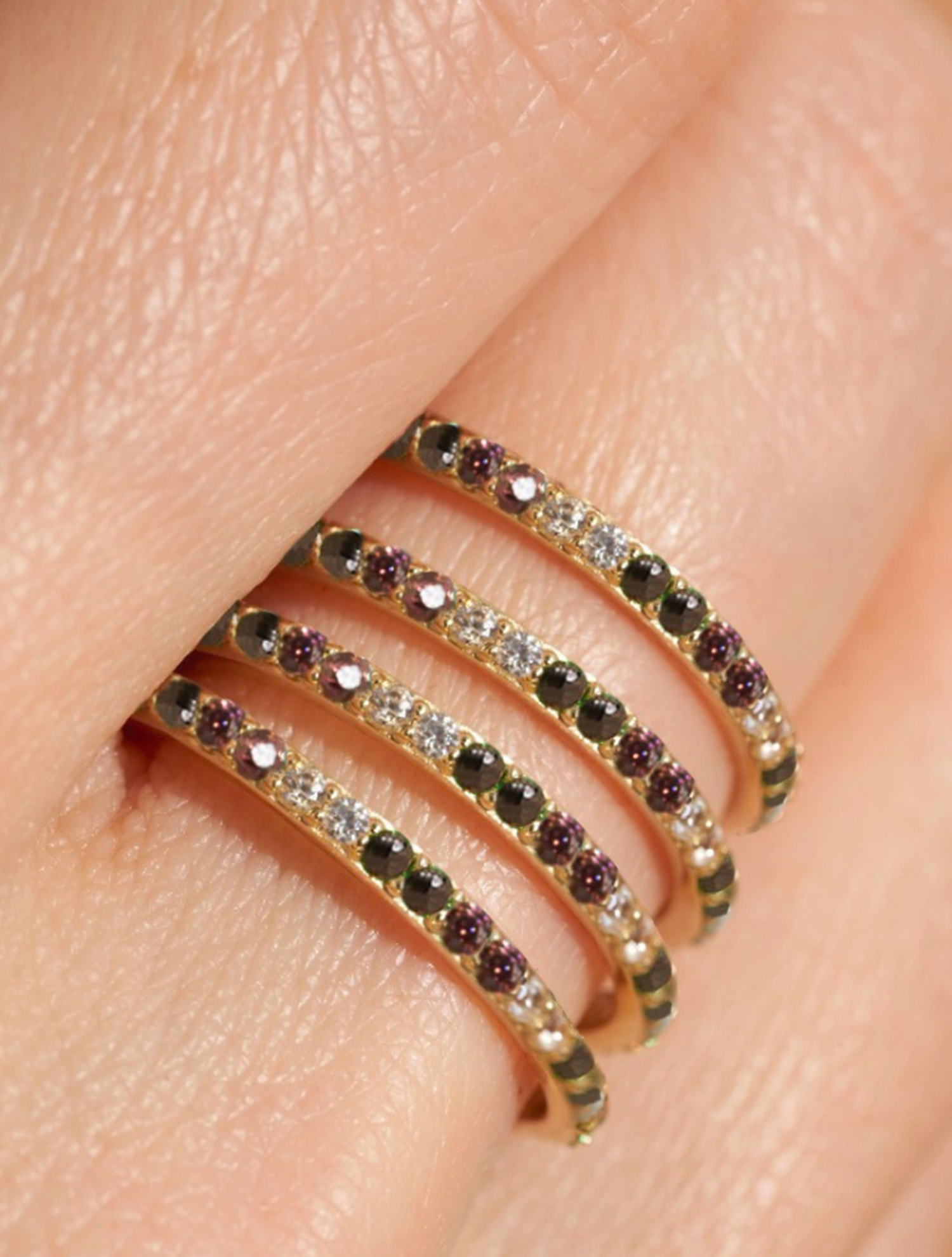 Bague Rheya - Zircons noirs