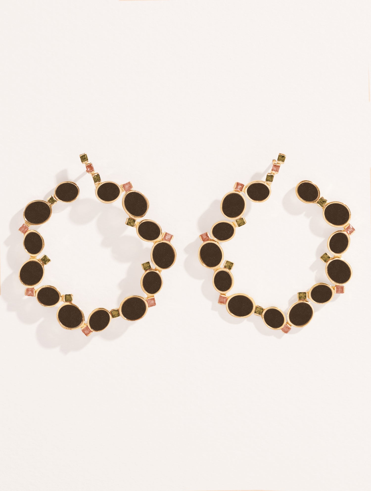 Boucles d'oreilles Héra - Obsidienne Dorée