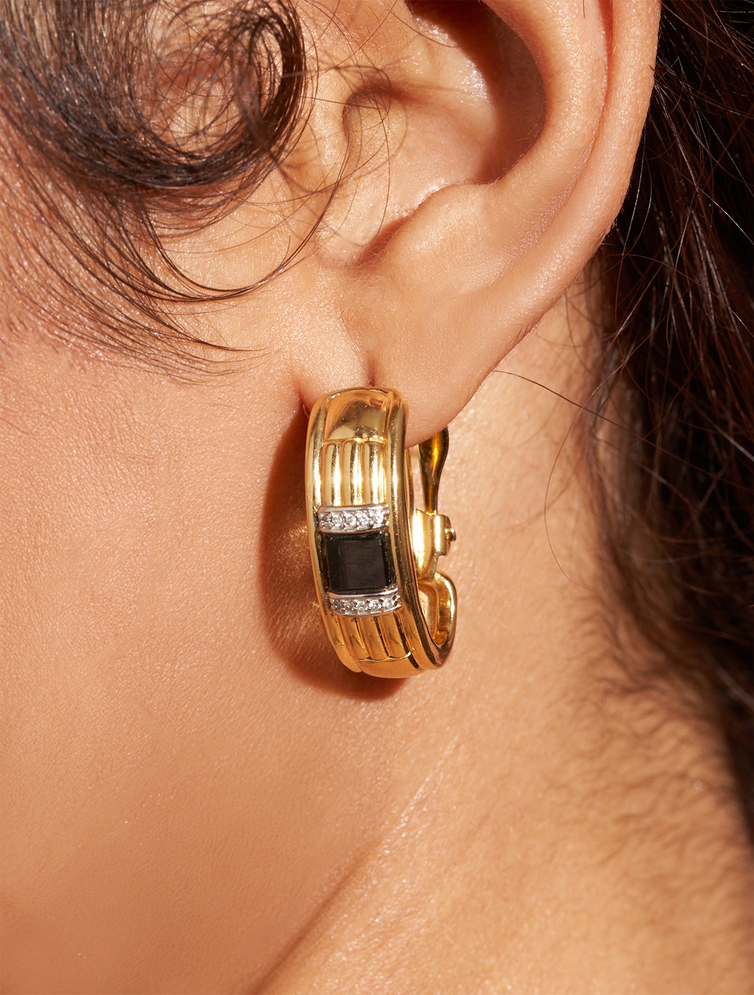 Boucles d'oreilles Amenza - Onyx Texturé