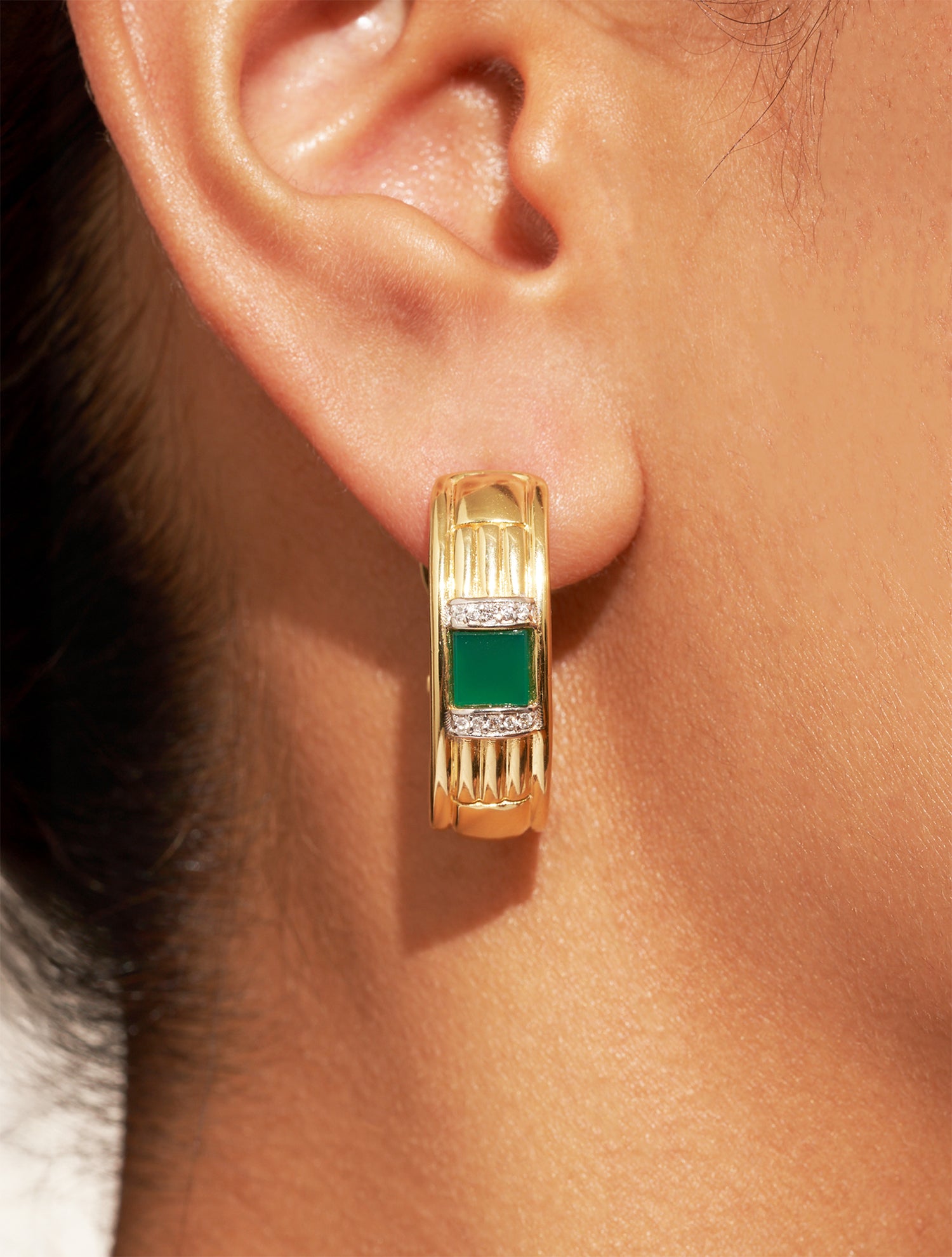 Boucles d'oreilles Amenza - Onyx Vert