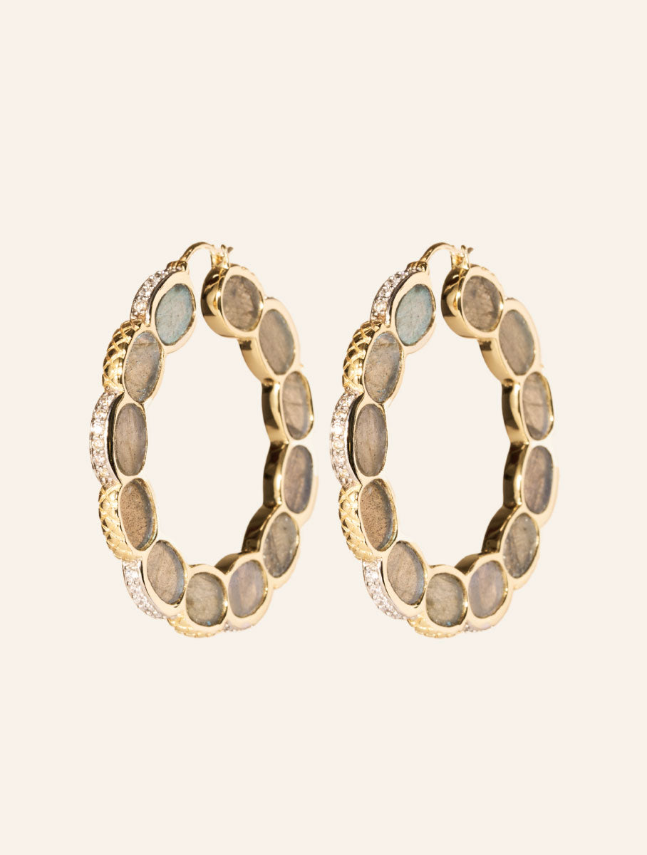 Boucles d'oreilles Amara - Labradorite