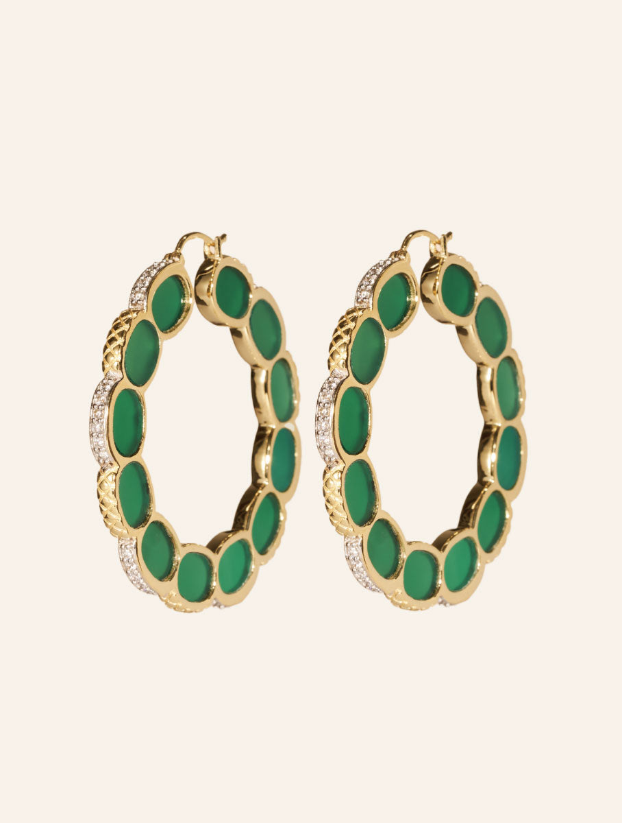 Boucles d'oreilles Amara - Onyx Vert