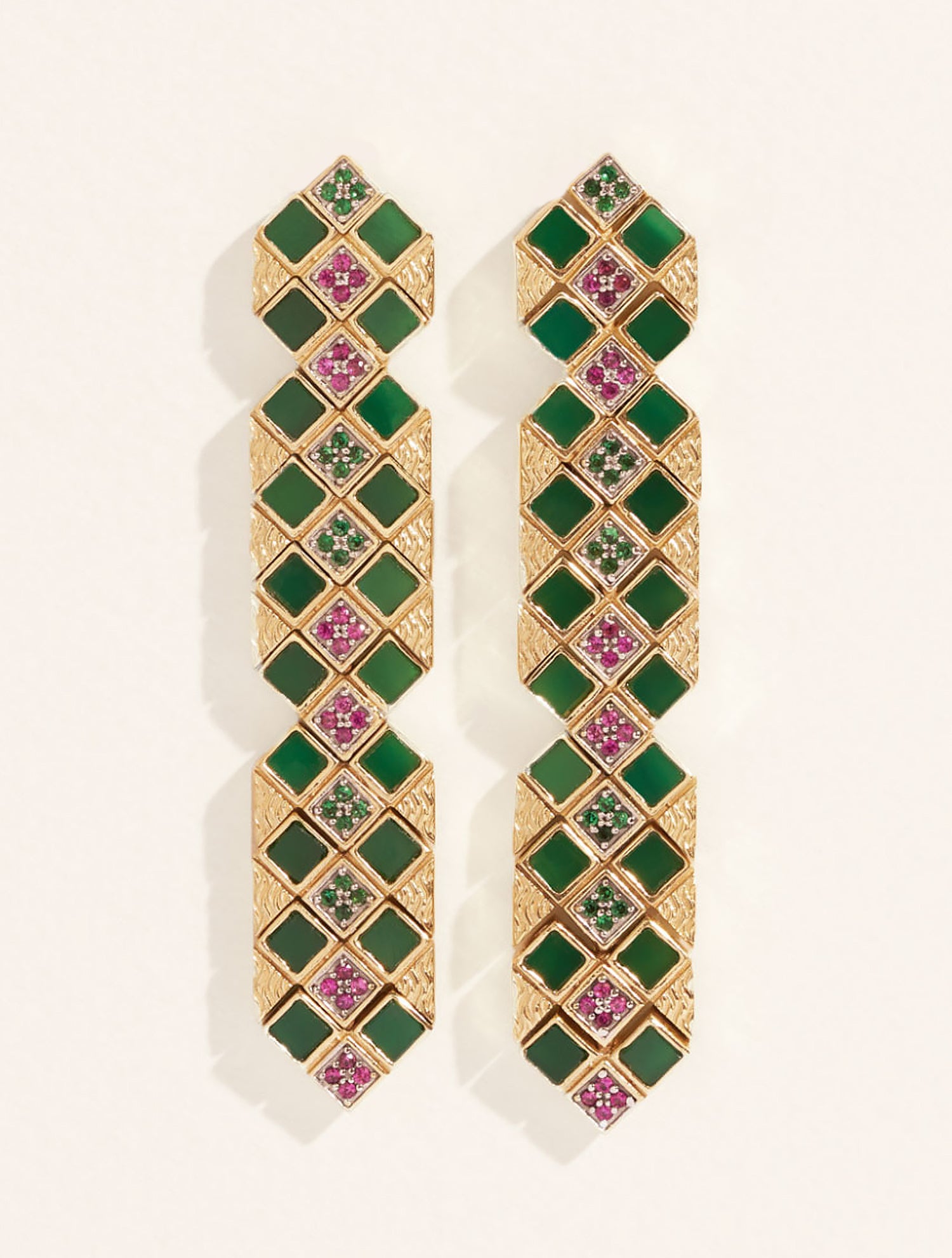 Boucles d'oreilles Idylle - Onyx vert