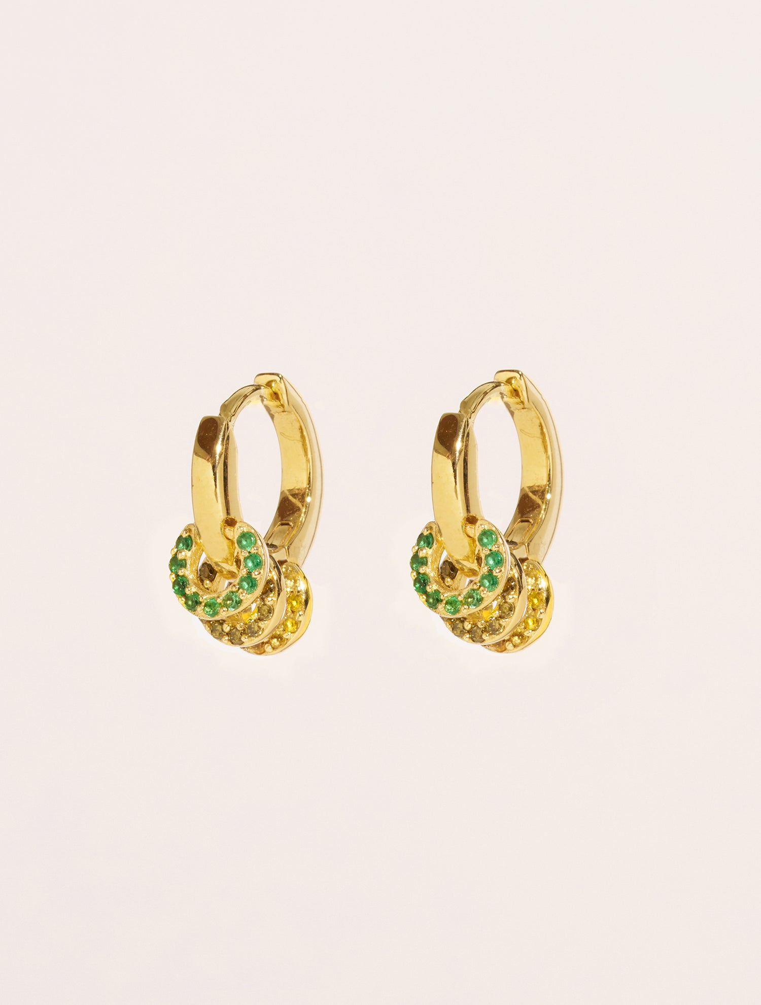 Boucles d'oreilles Karma - Vert, jaune