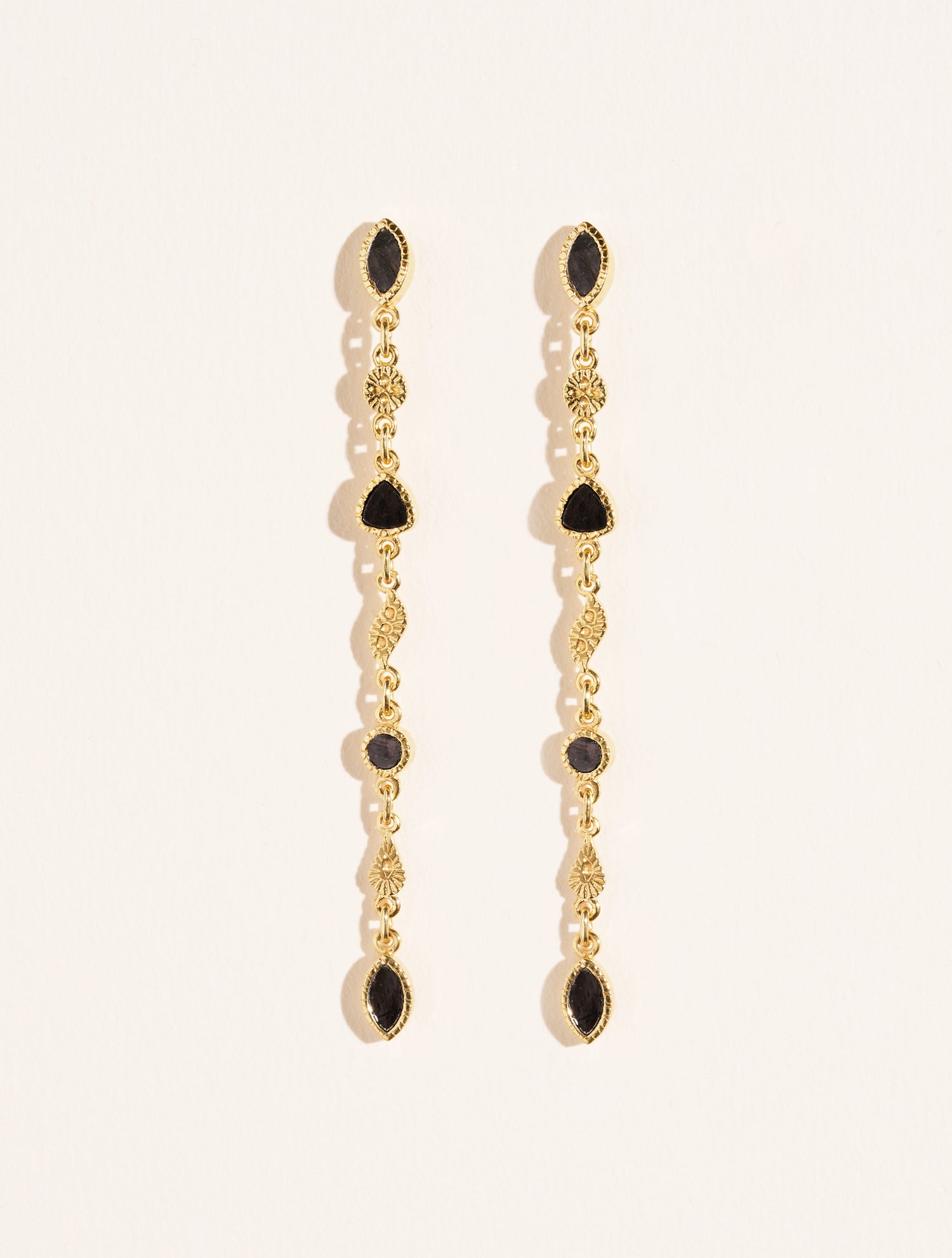 Boucles d'oreilles Macha - Onyx Texturé
