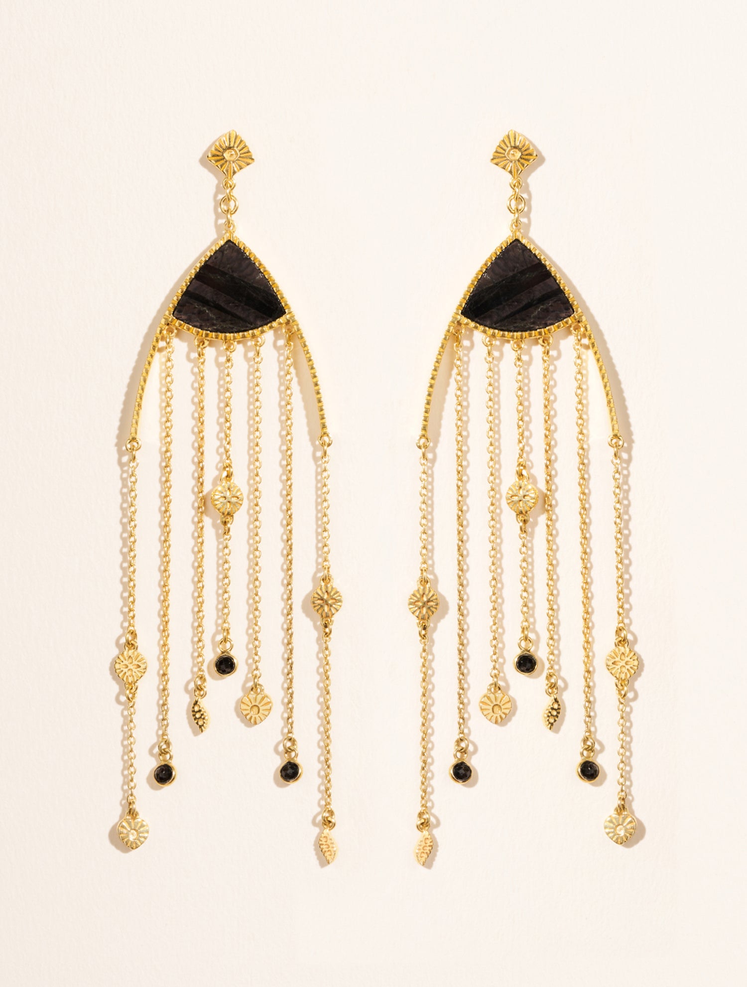 Boucles d'oreilles Mina - Onyx Texturé