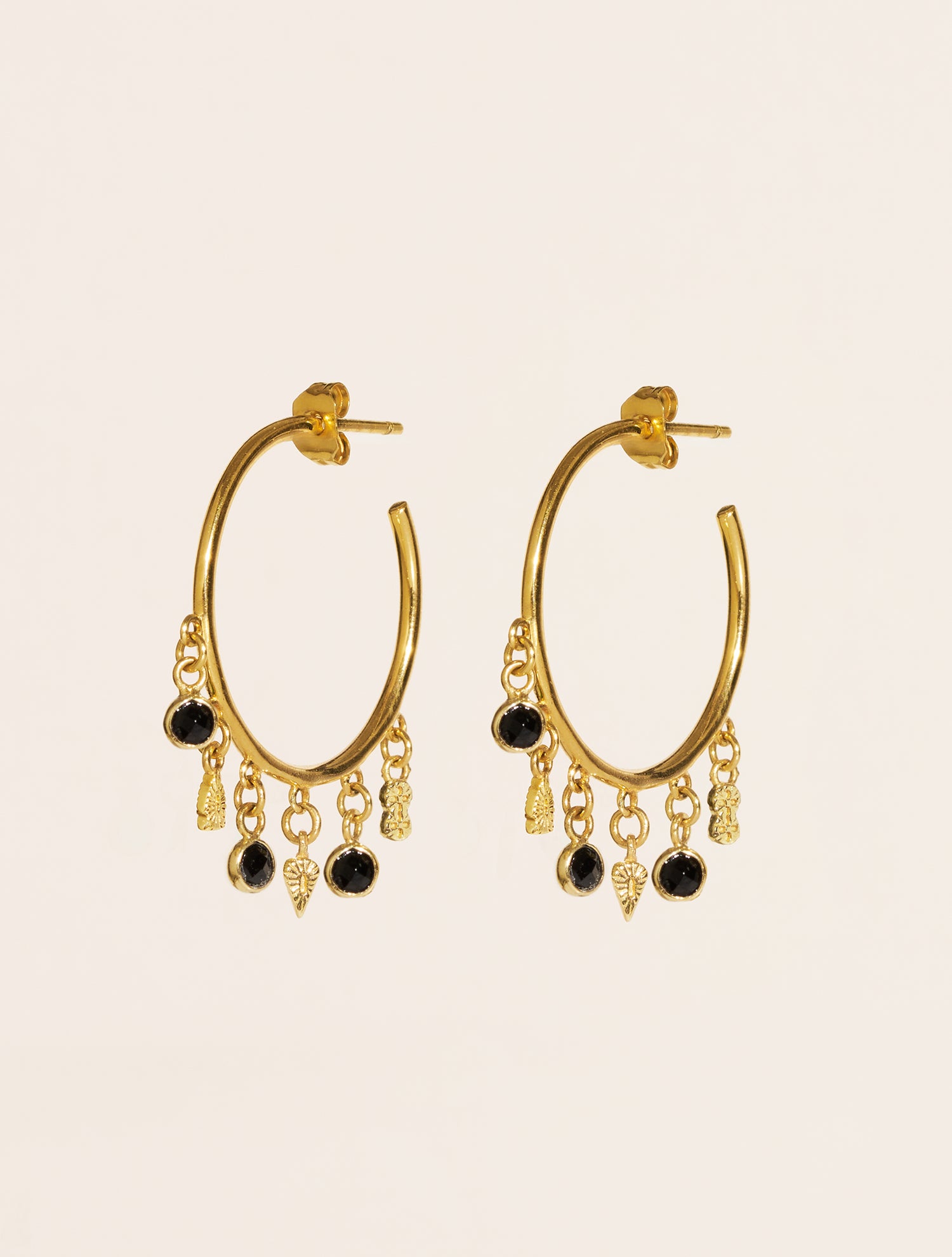 Boucles d'oreilles Nati - Zircons Noirs