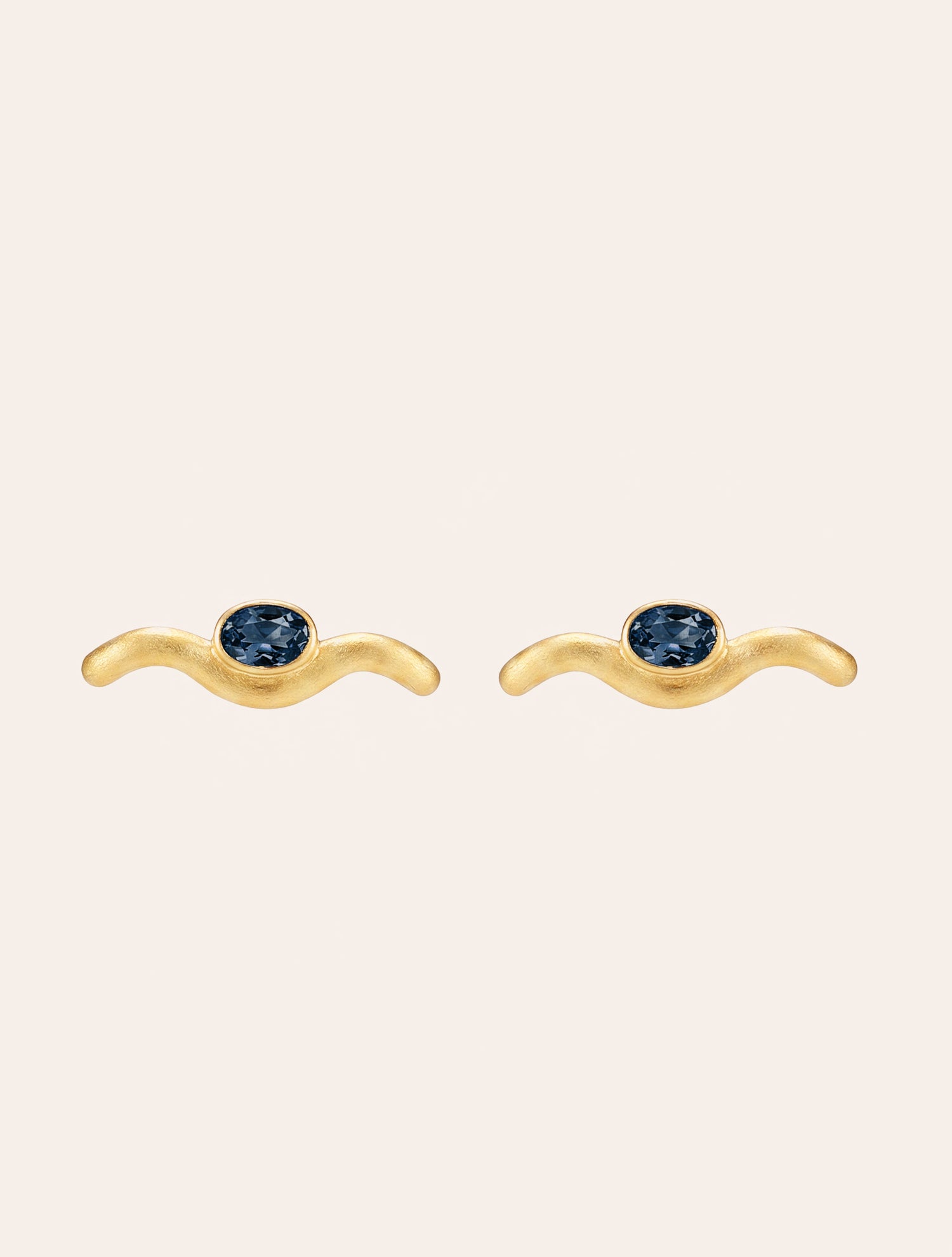 Boucles d'oreilles azur - Quartz coloré bleu foncé - Riviera