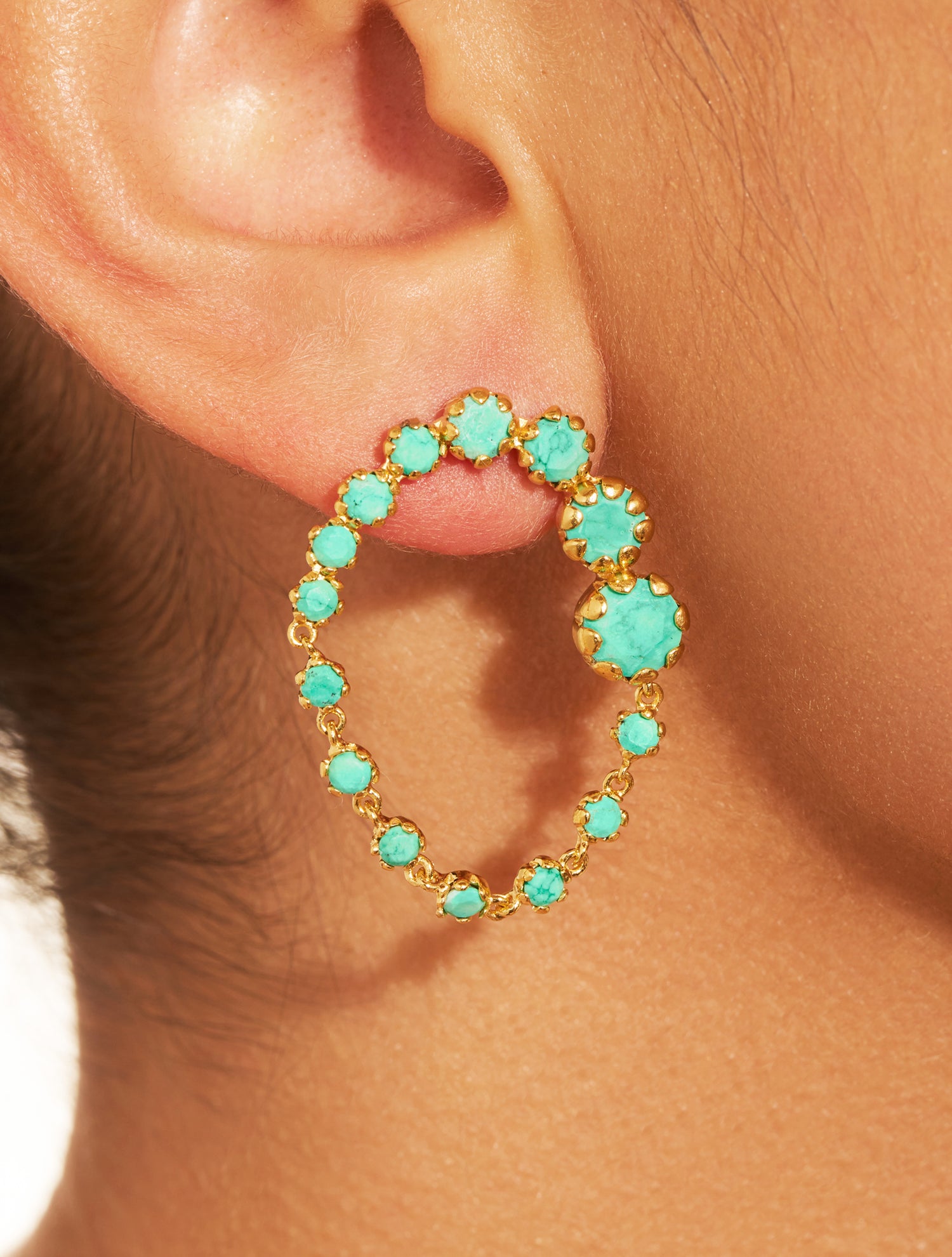 Boucles d'oreilles Rive D'or - Turquoise