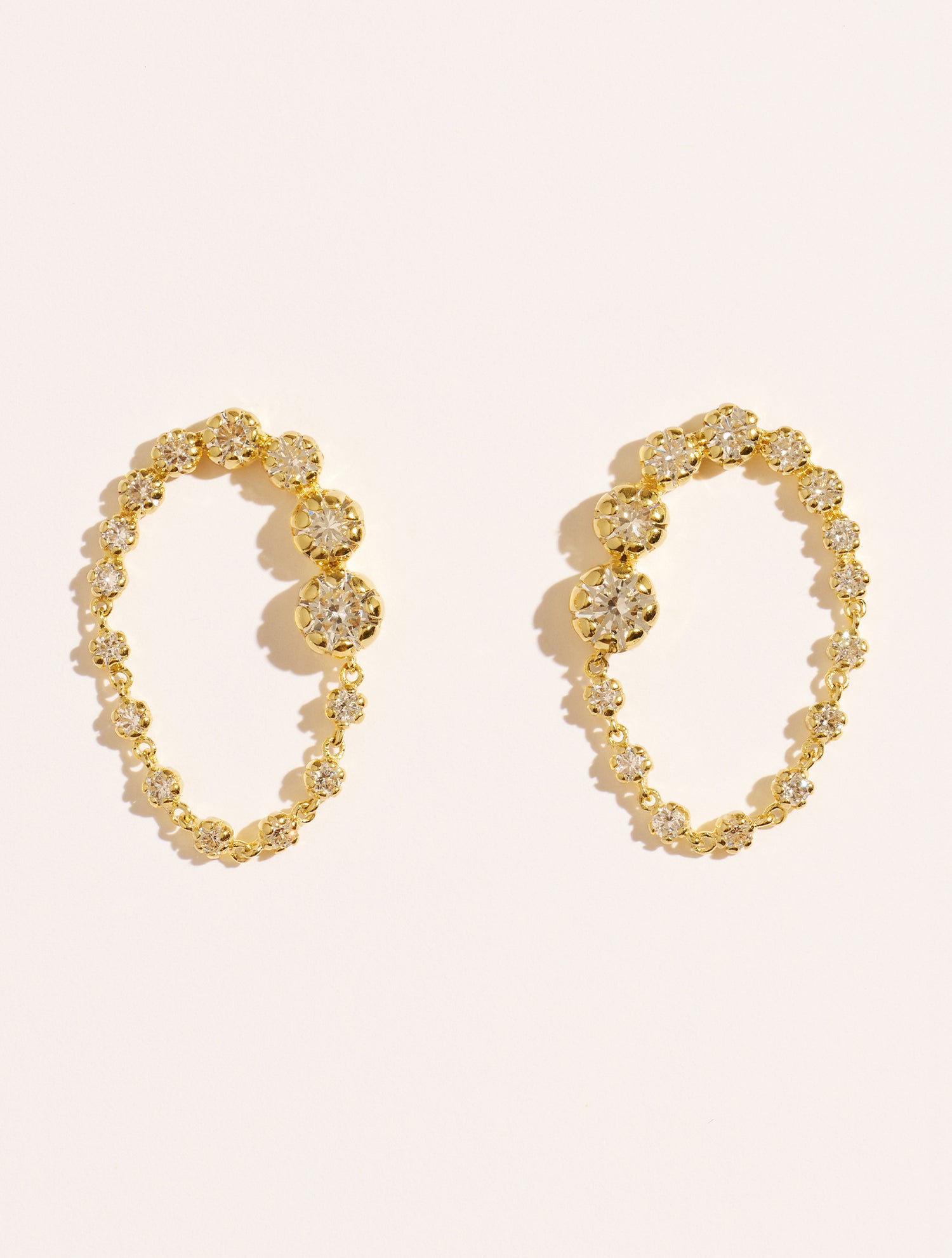 Boucles d'oreilles Rive D'or - Zircons blancs