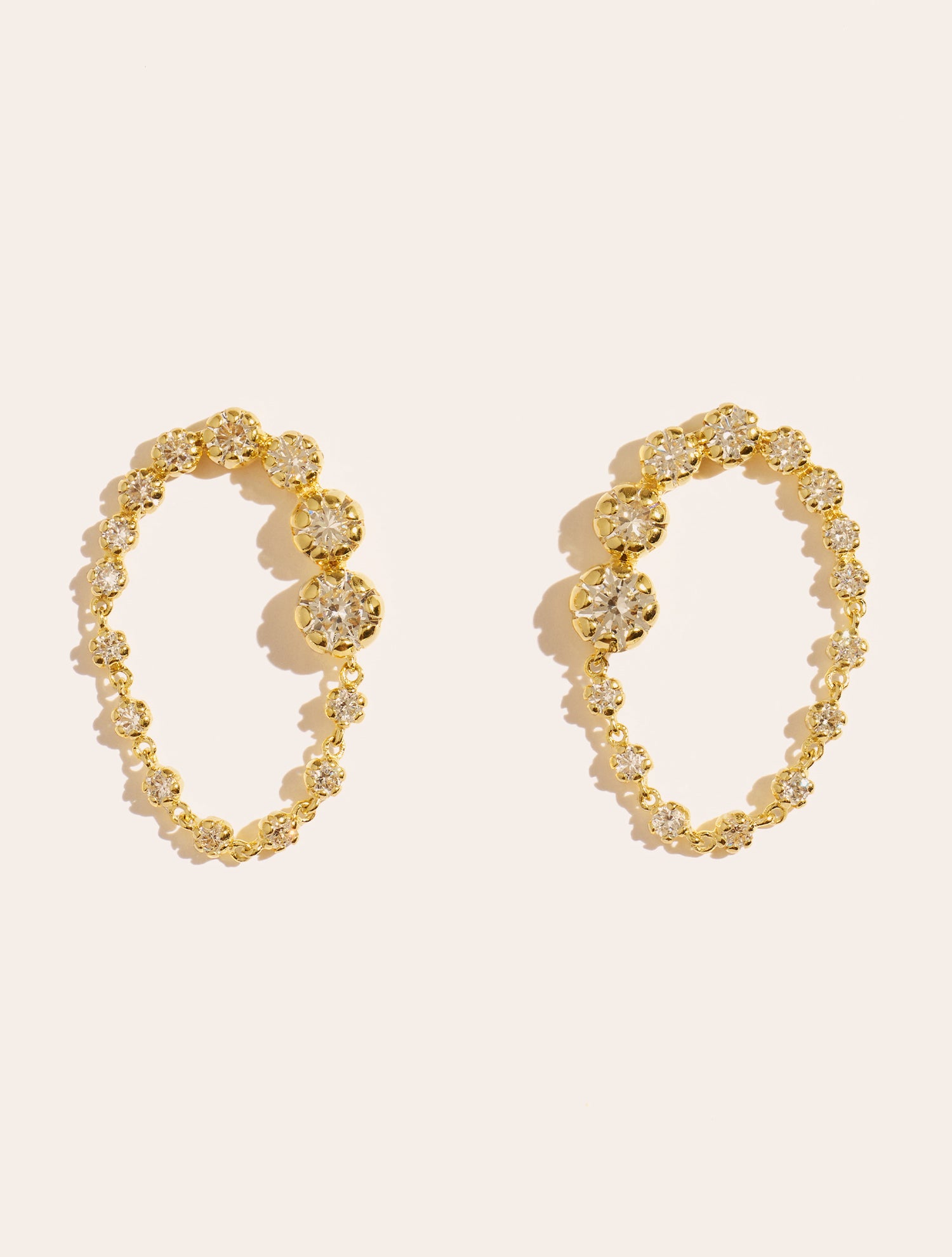 Boucles d'oreilles Rive D'or - Zircons blancs