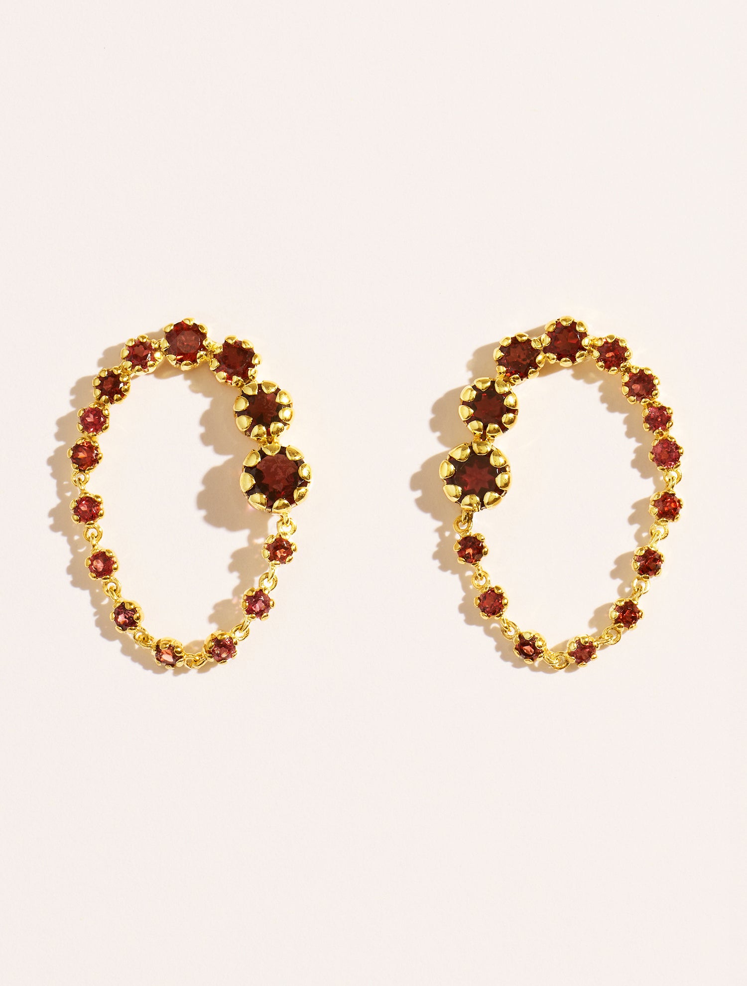 Boucles d'oreilles Rive D'or - Zircons Grenat