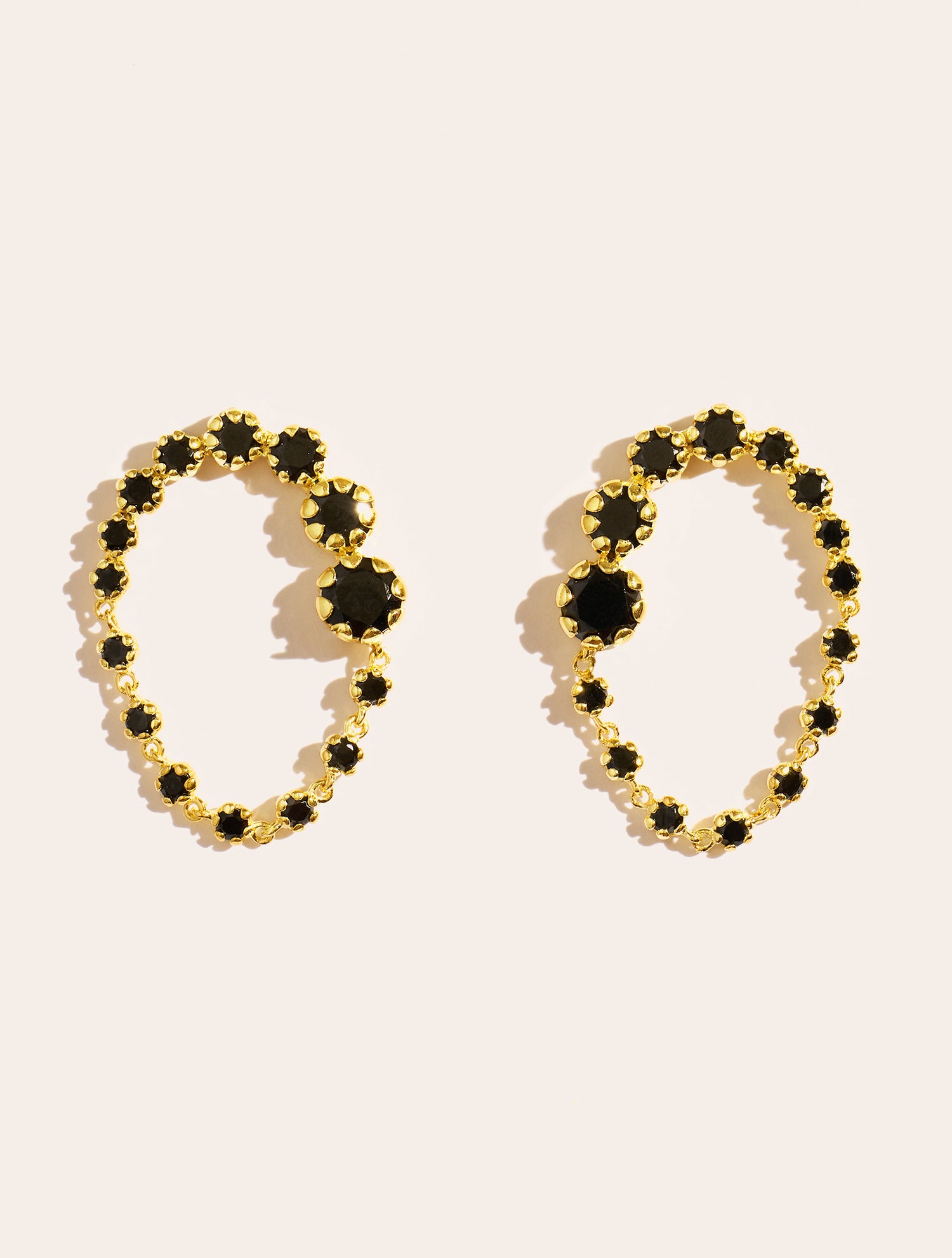 Boucles d'oreilles Rive D'or - Zircons noirs