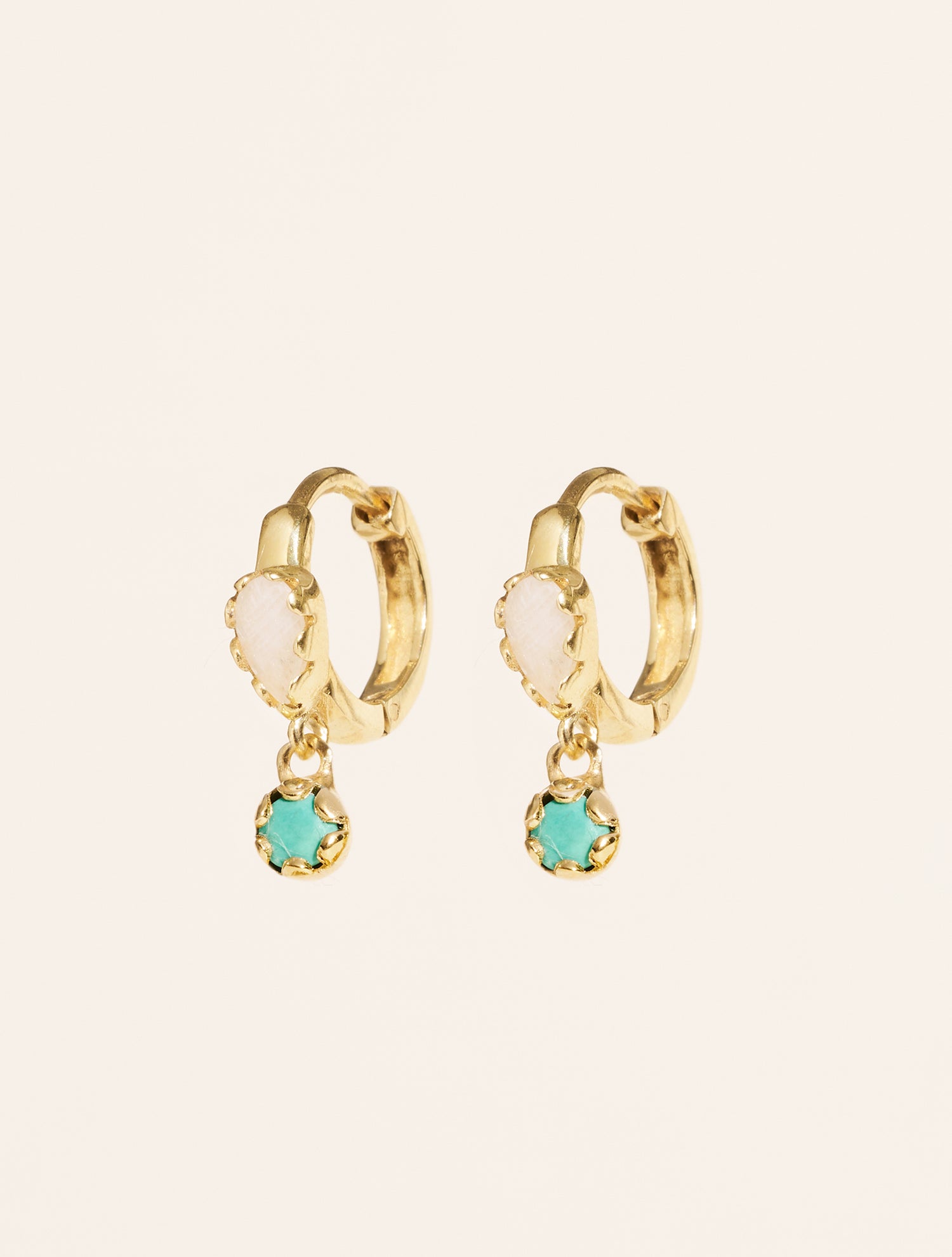 Safra Earrings - Moonstone and Turquoise