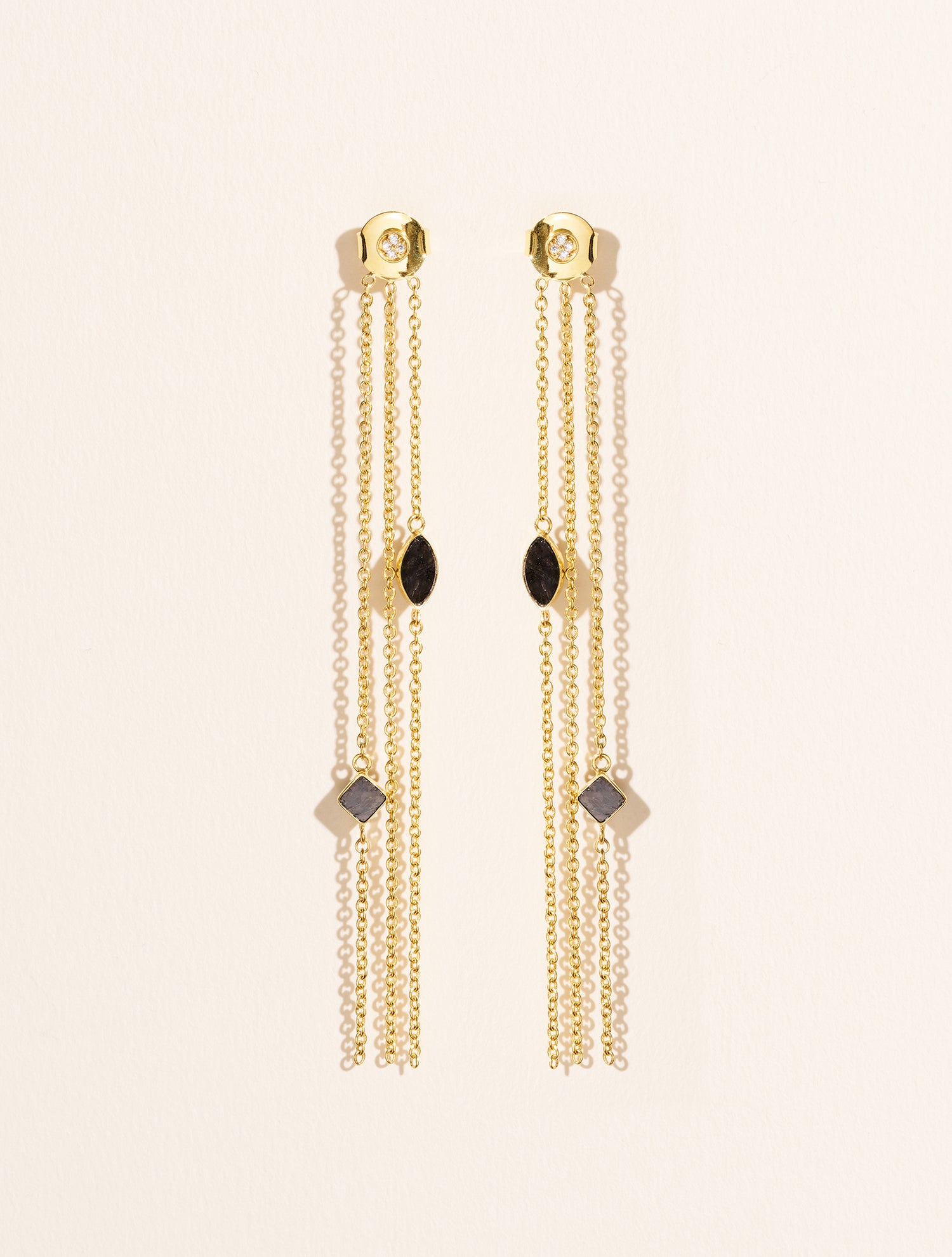 Boucles d'oreilles Shayan - Onyx Texturé