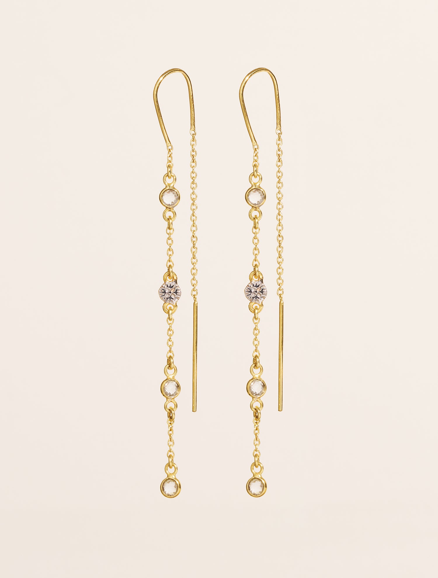 Sitara Earrings - White Zircons