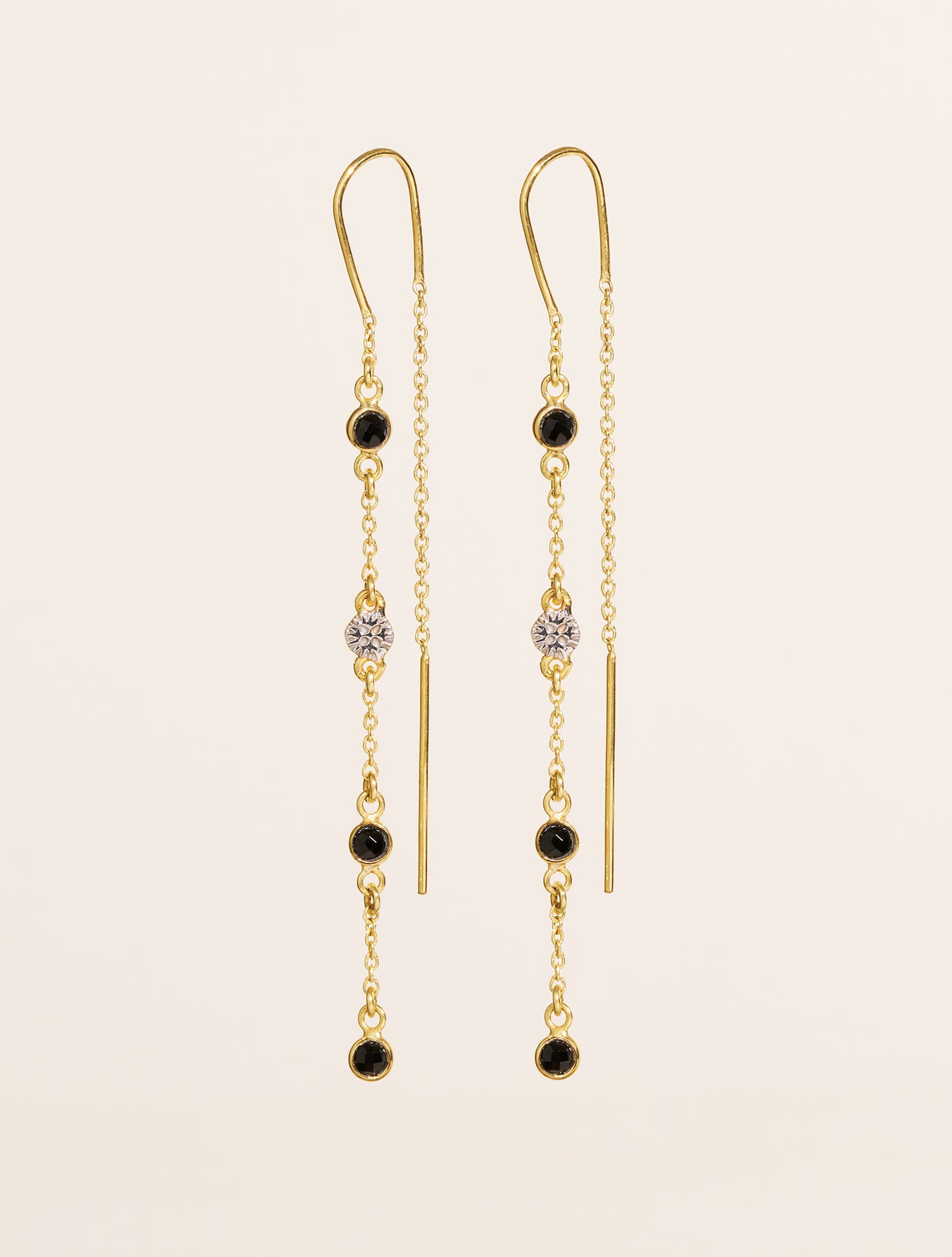Boucles d'oreilles Sitara - Zircons Noirs