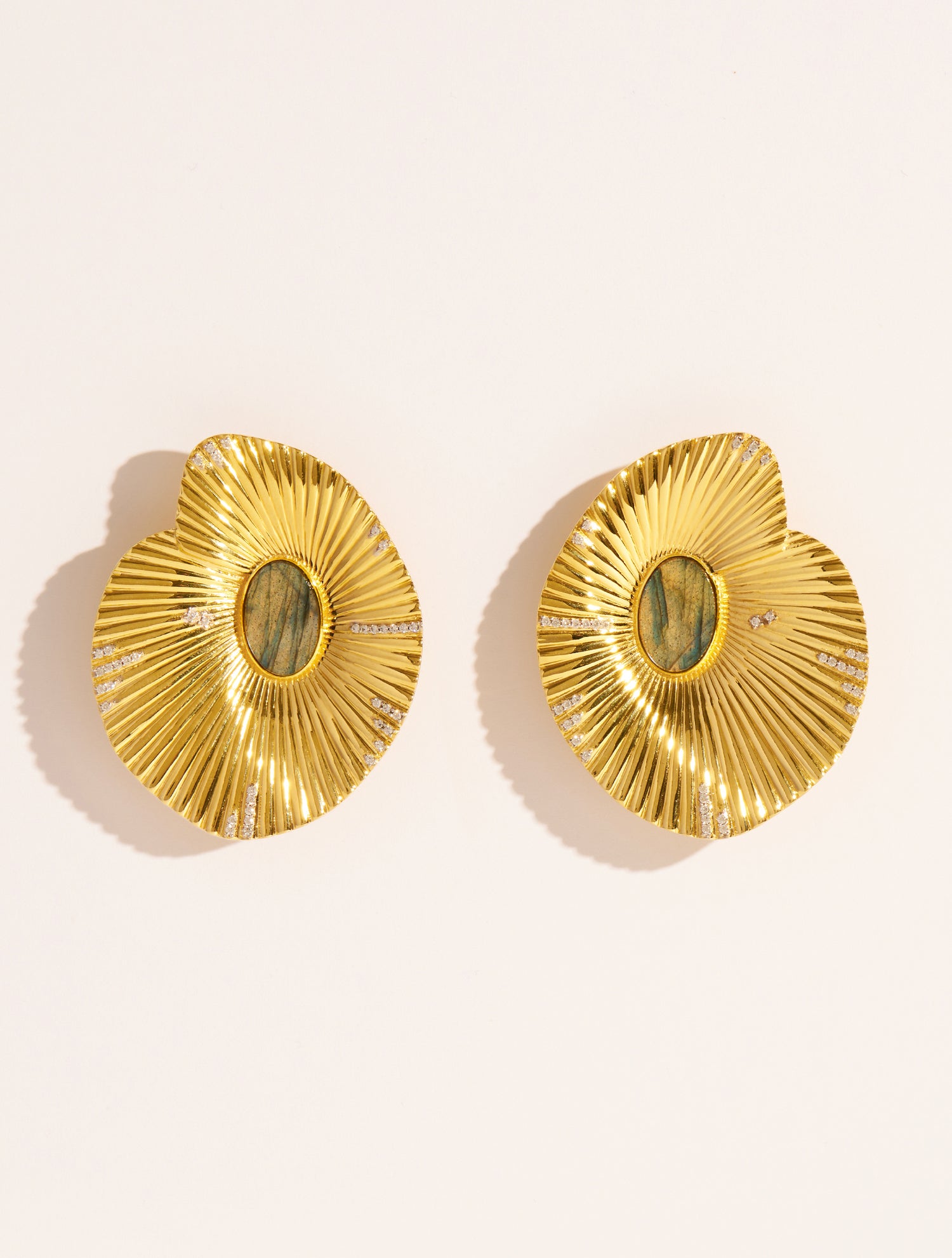 Boucles d'oreilles coquillage - Labradorite