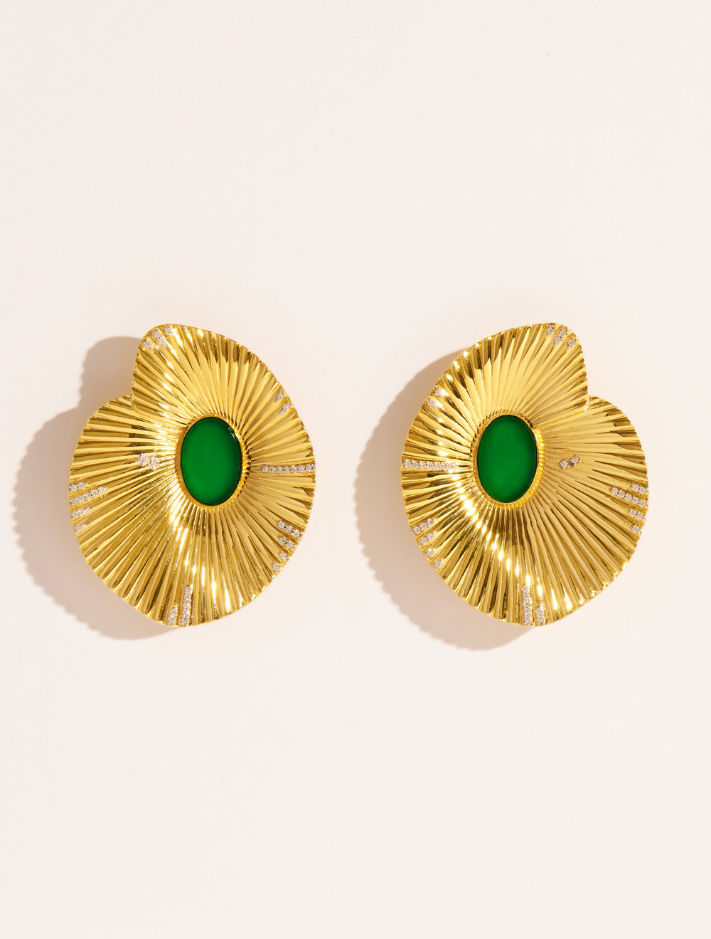 Boucles d'oreilles coquillage - Onyx vert