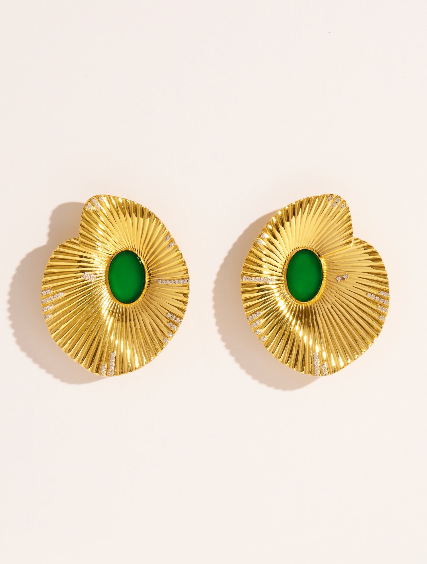 Boucles d'oreilles coquillage - Onyx vert