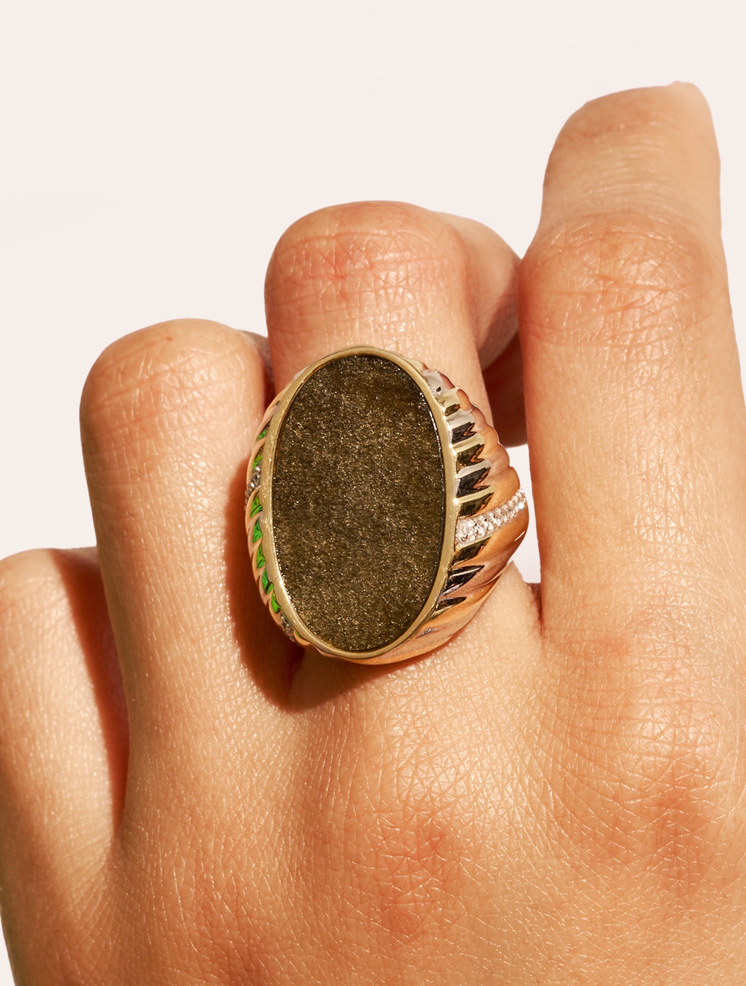 Amara Ring - Golden Obsidian