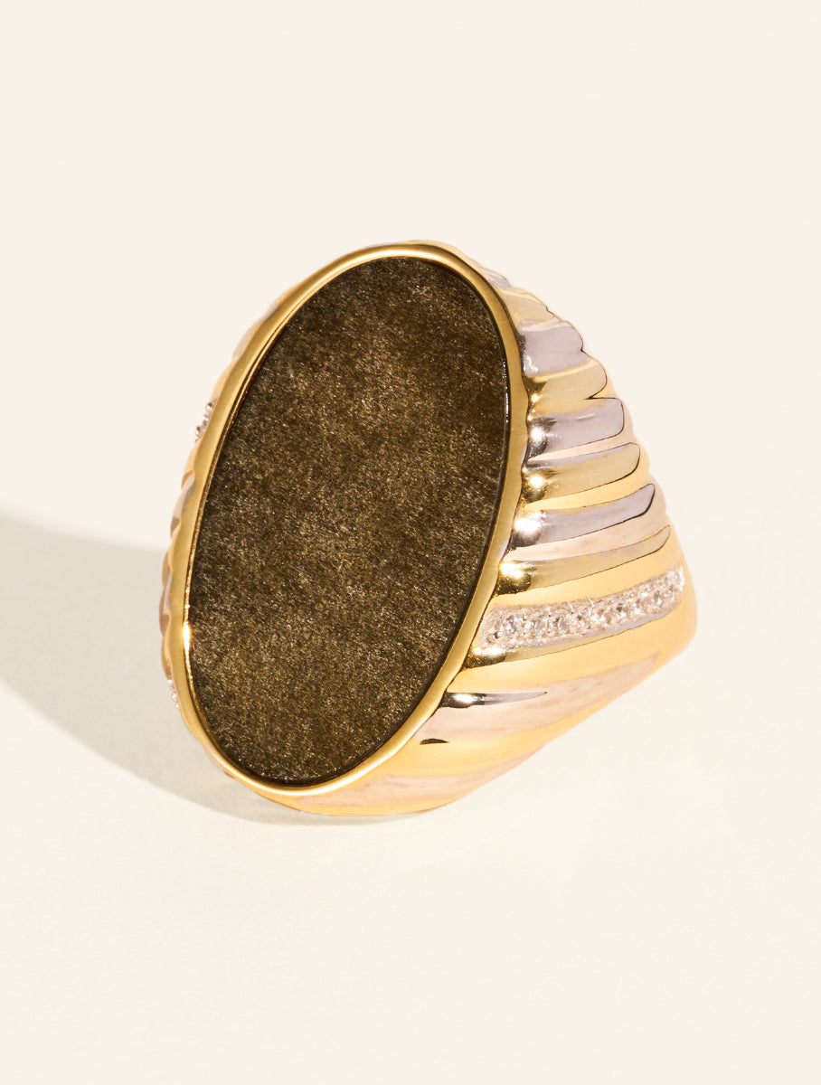 Amara Ring - Golden Obsidian