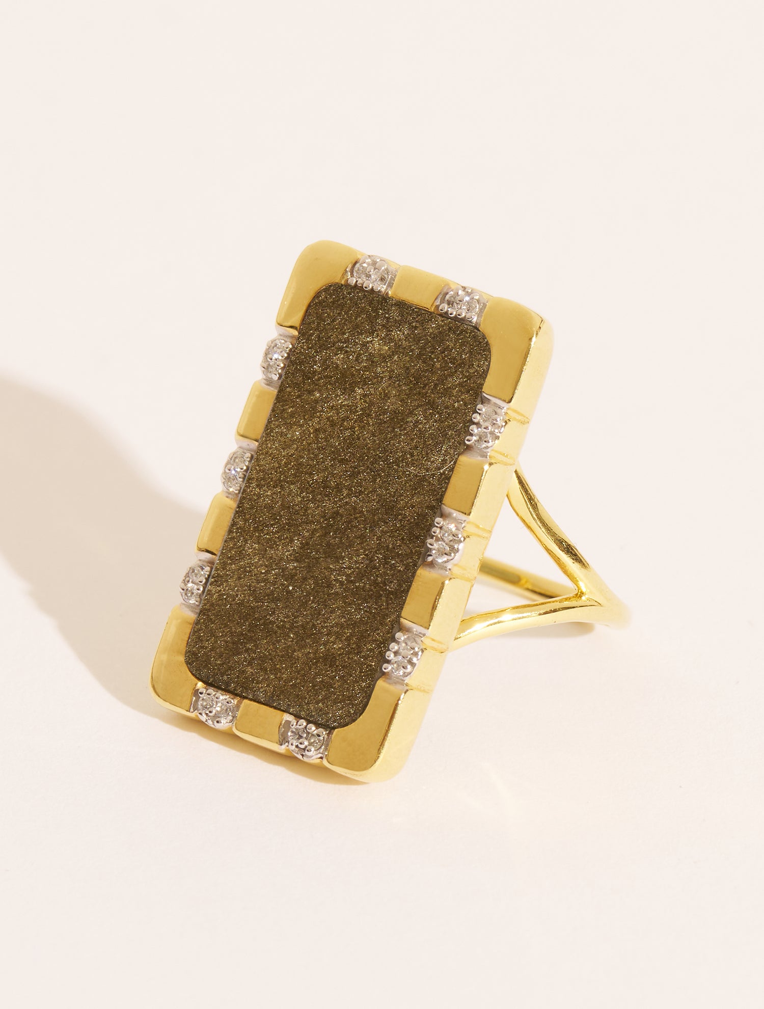 Bague Bianca - Obsidienne dorée