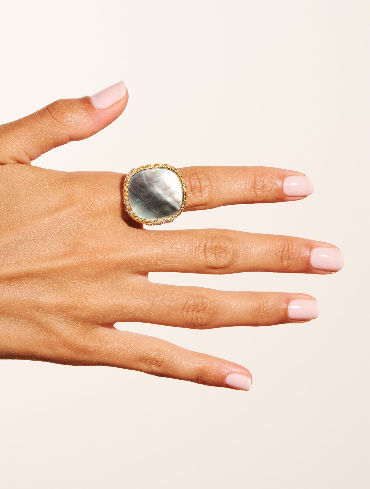 Dona Ring - Grey Mother-of-Pearl
