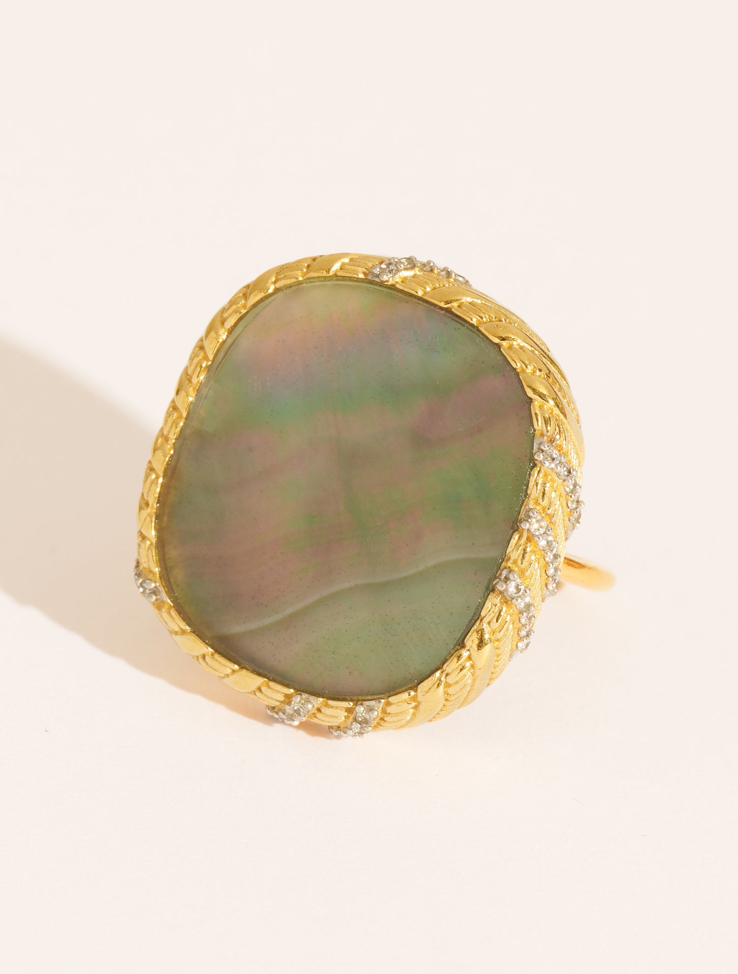 Dona Ring - Grey Mother-of-Pearl