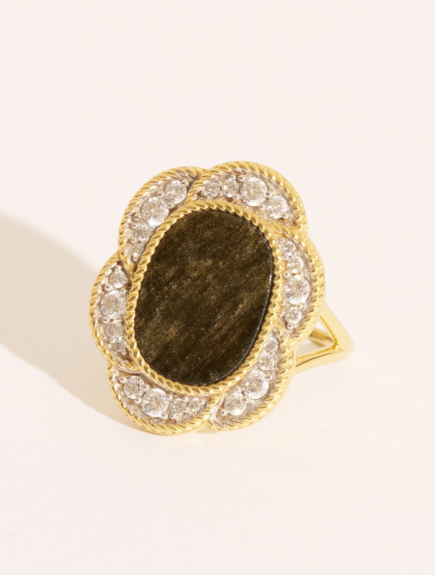 Bague Esmée - Obsidienne dorée