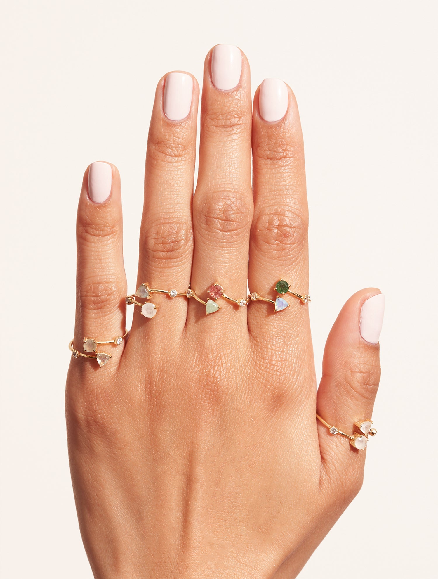 Bague Galia - Amazonite et Quartz Fraise