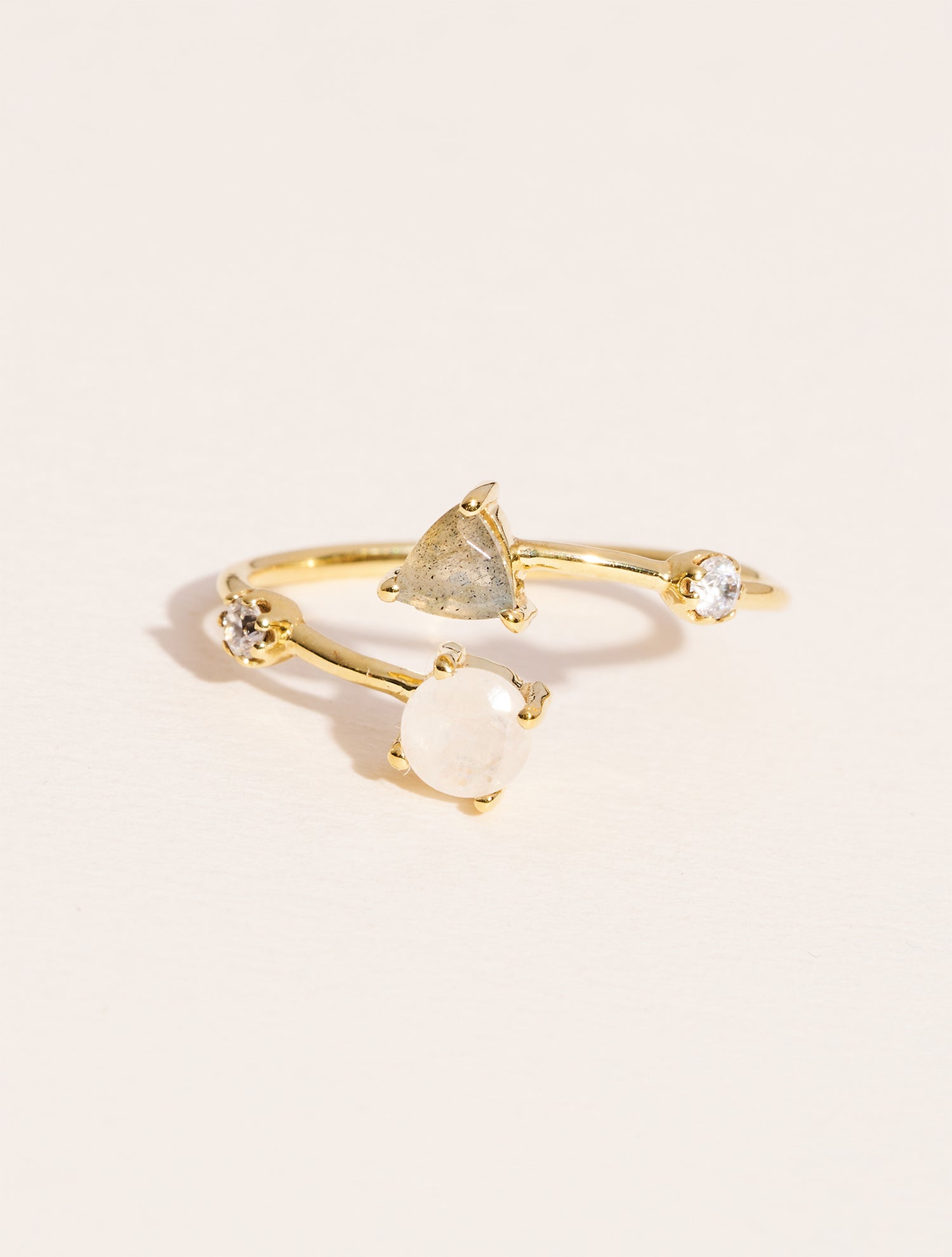 Bague Galia - Pierre de Lune et Labradorite