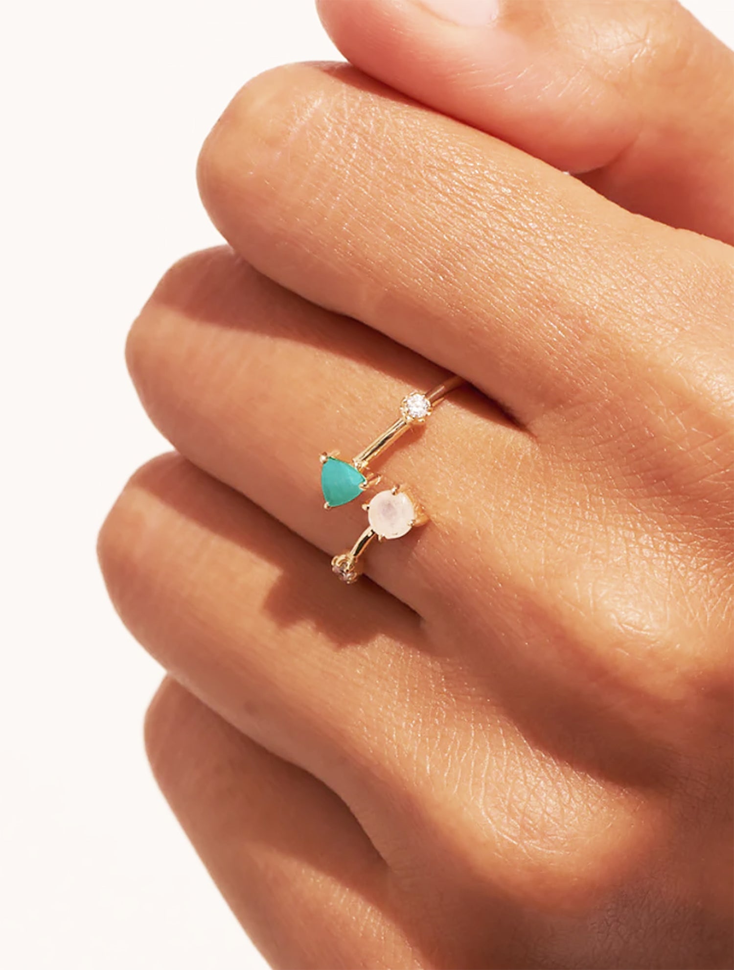 Bague Galia - Turquoise et Pierre de Lune