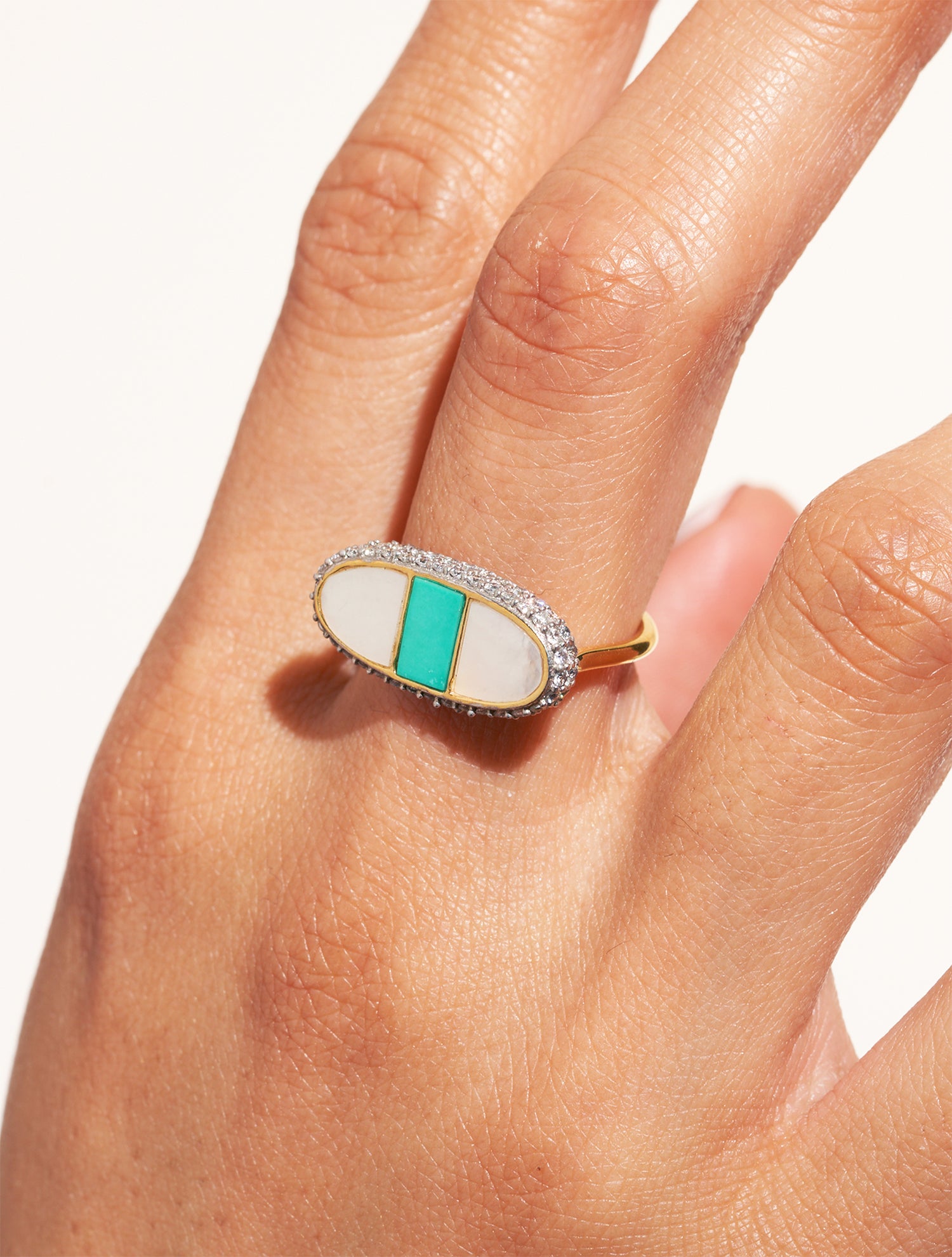 Bague Izy 1 - Nacre / Turquoise