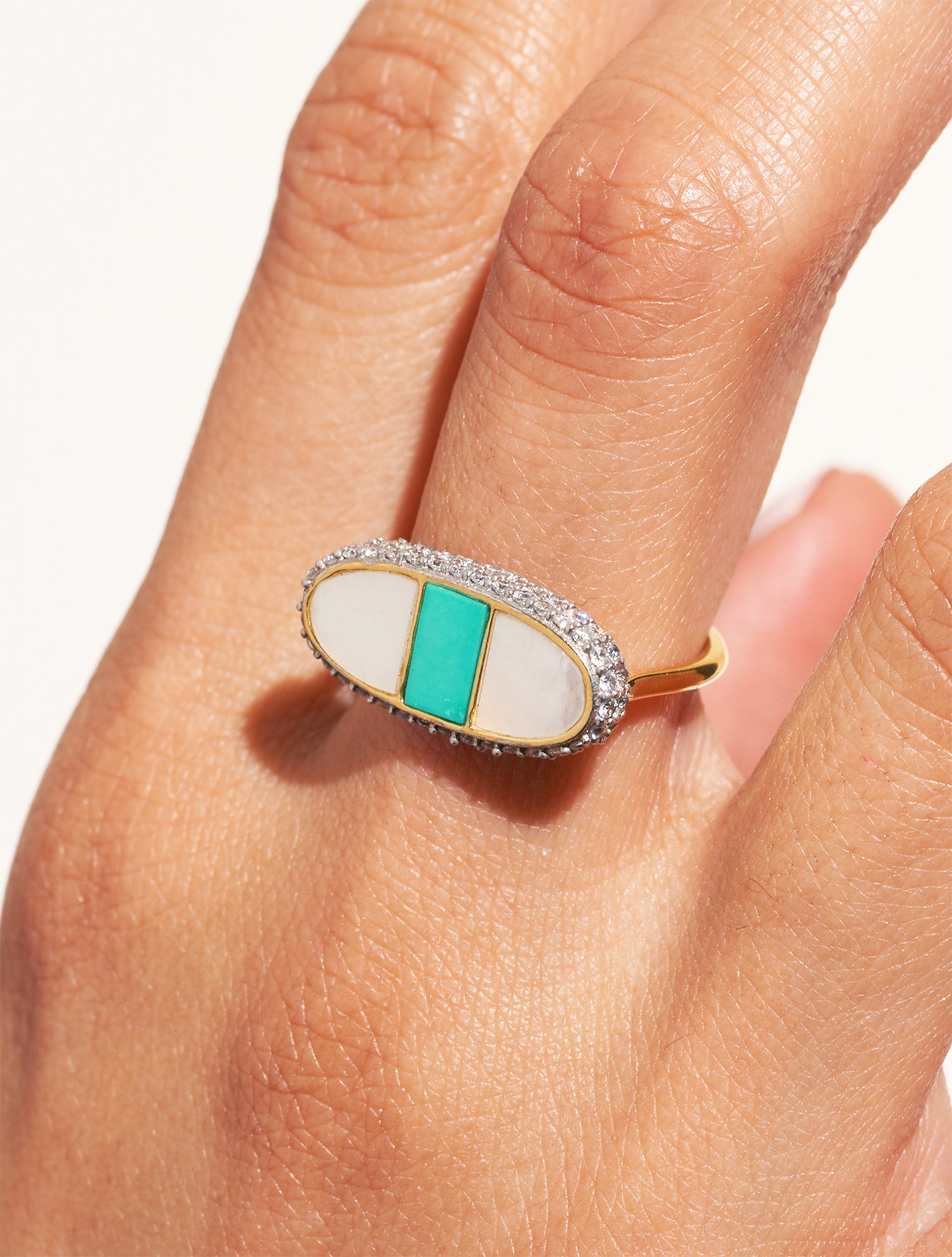 Bague Izy 1 - Nacre / Turquoise
