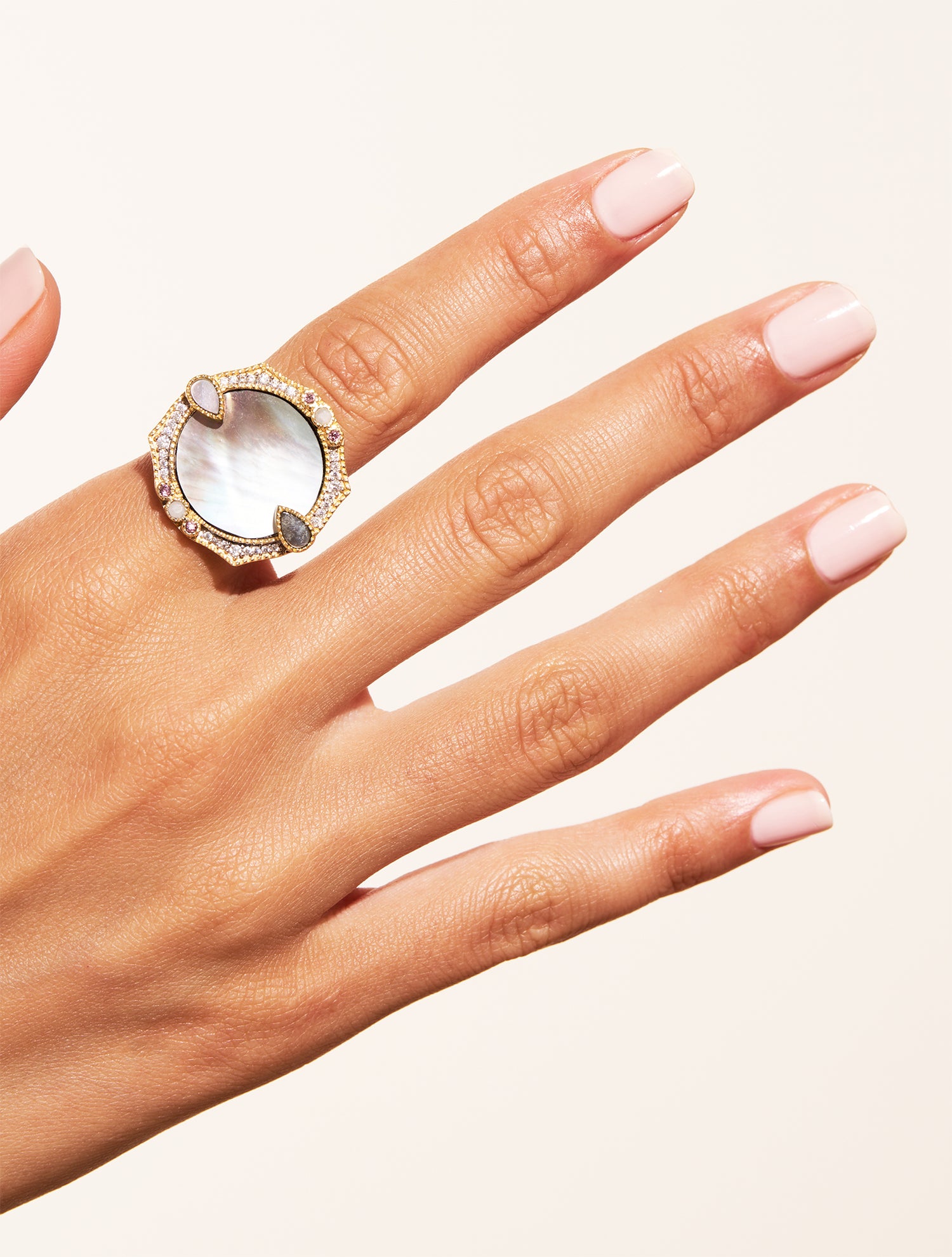 Bague Janih - Nacre Grise