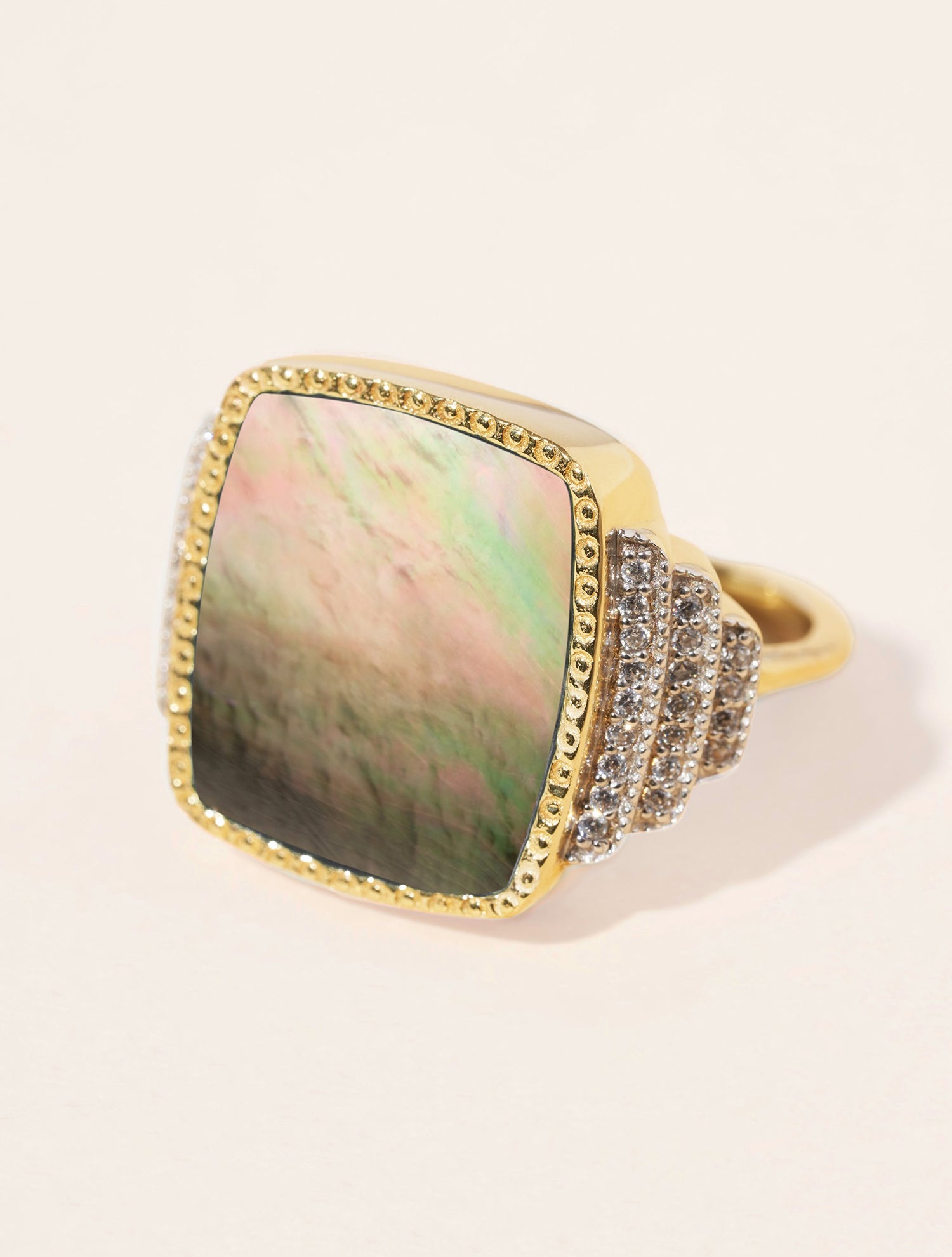 Bague Kara - Nacre grise