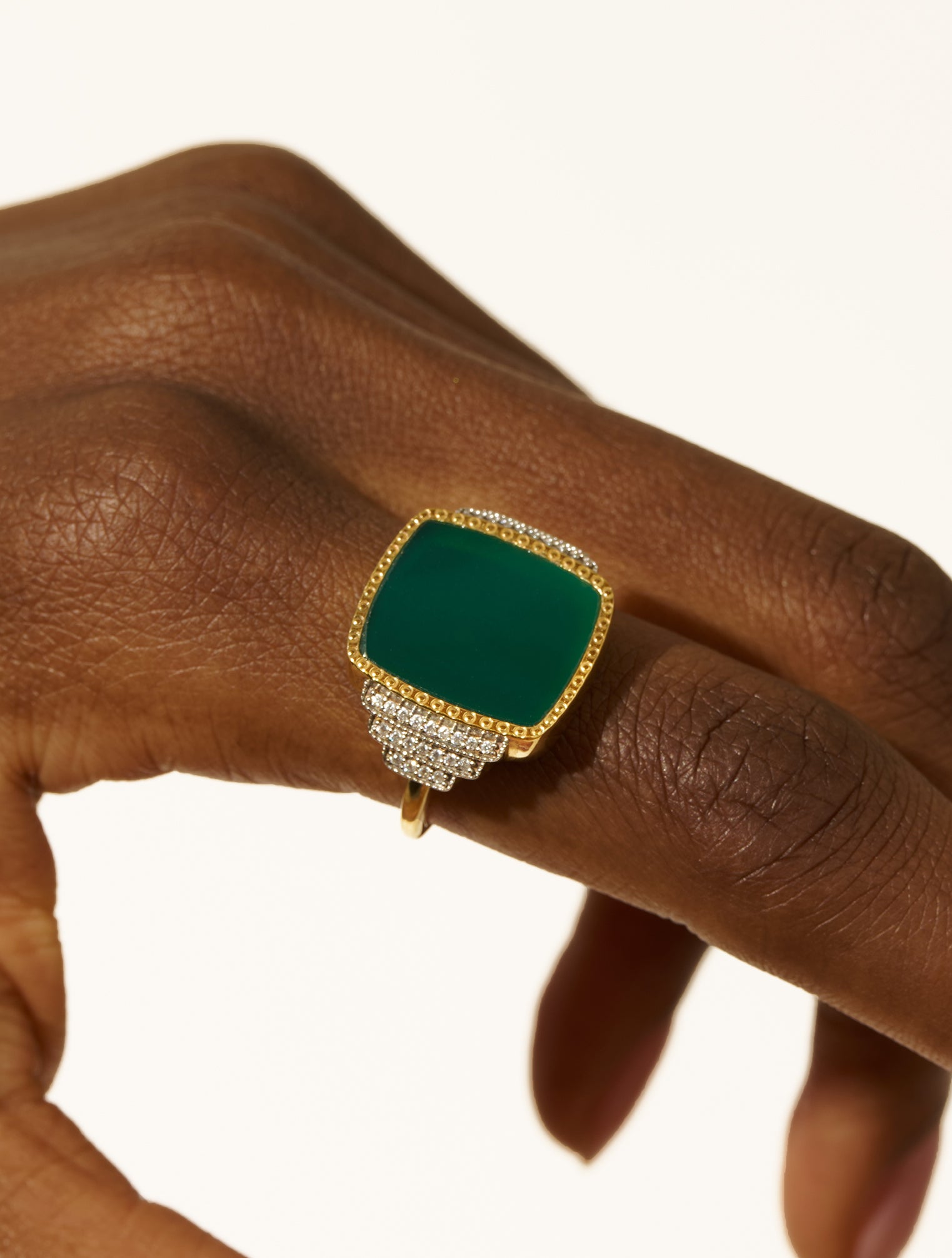 Kara Green Onyx Ring | Be Maad - Thin & delicate ring in 18K