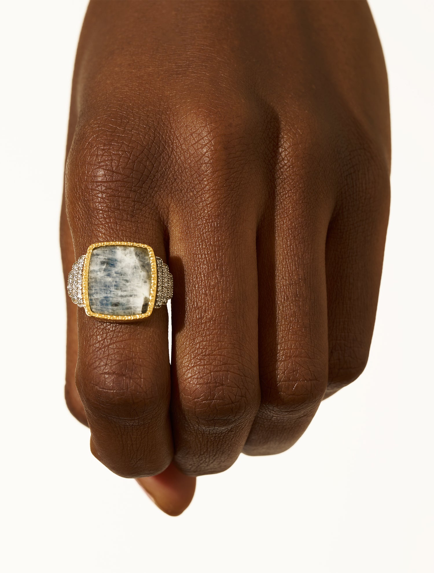 Bague Kara - Onyx et Pierre de Lune