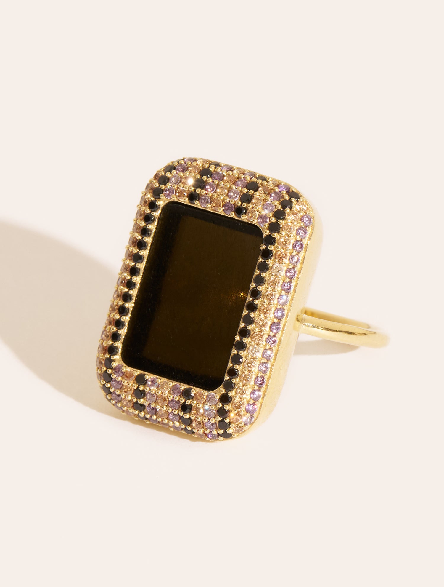 Bague Karma - Obsidienne dorée