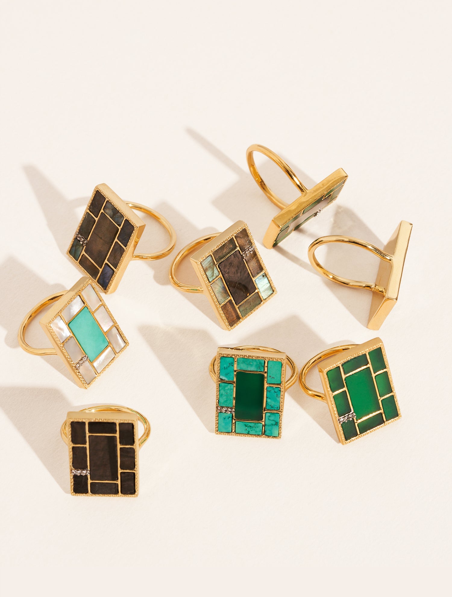 Bague Mara - Nacre / Turquoise